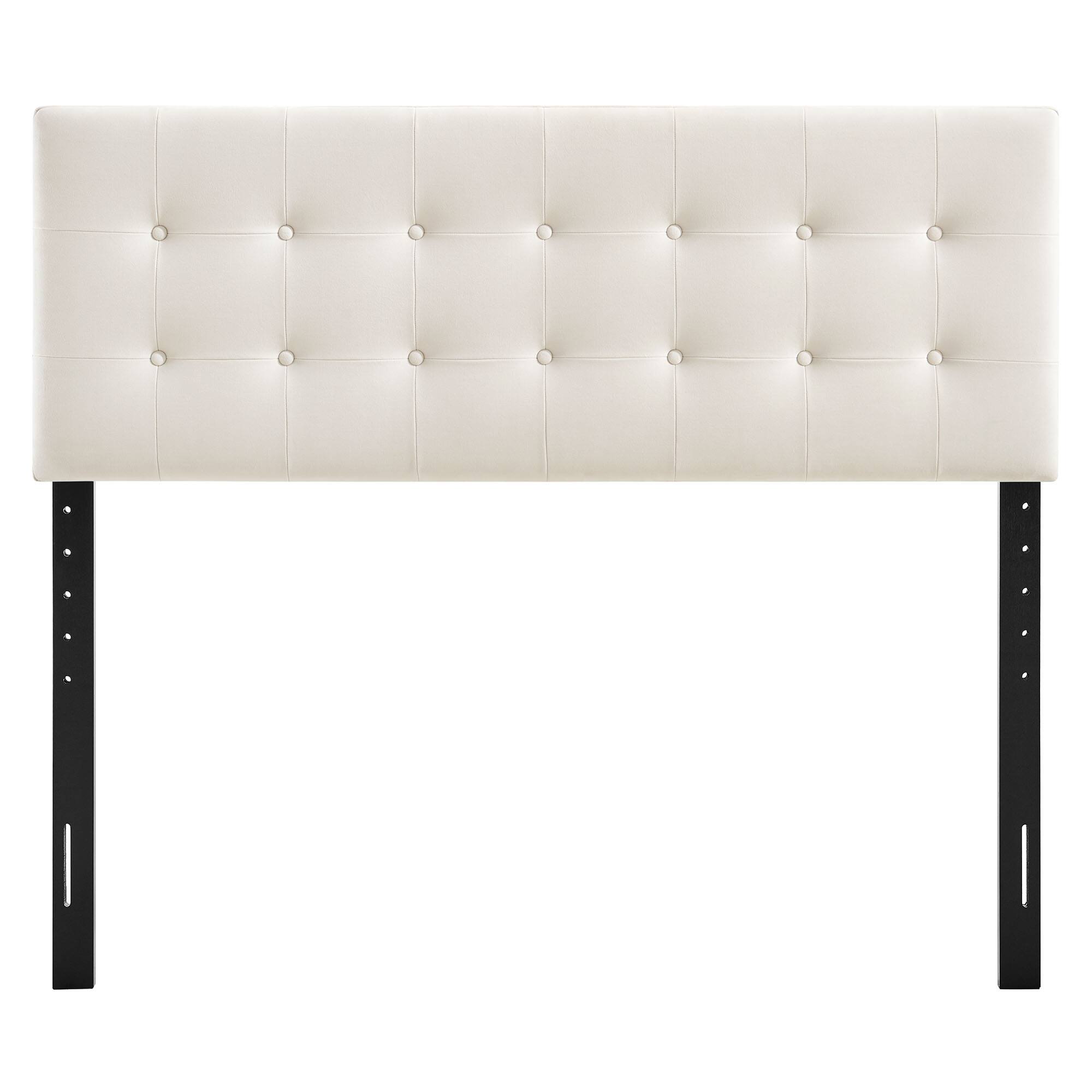 Alt View 2. Modway - Emily Stain-Resistant Performance Velvet Queen Size Headboard - Alabaster.