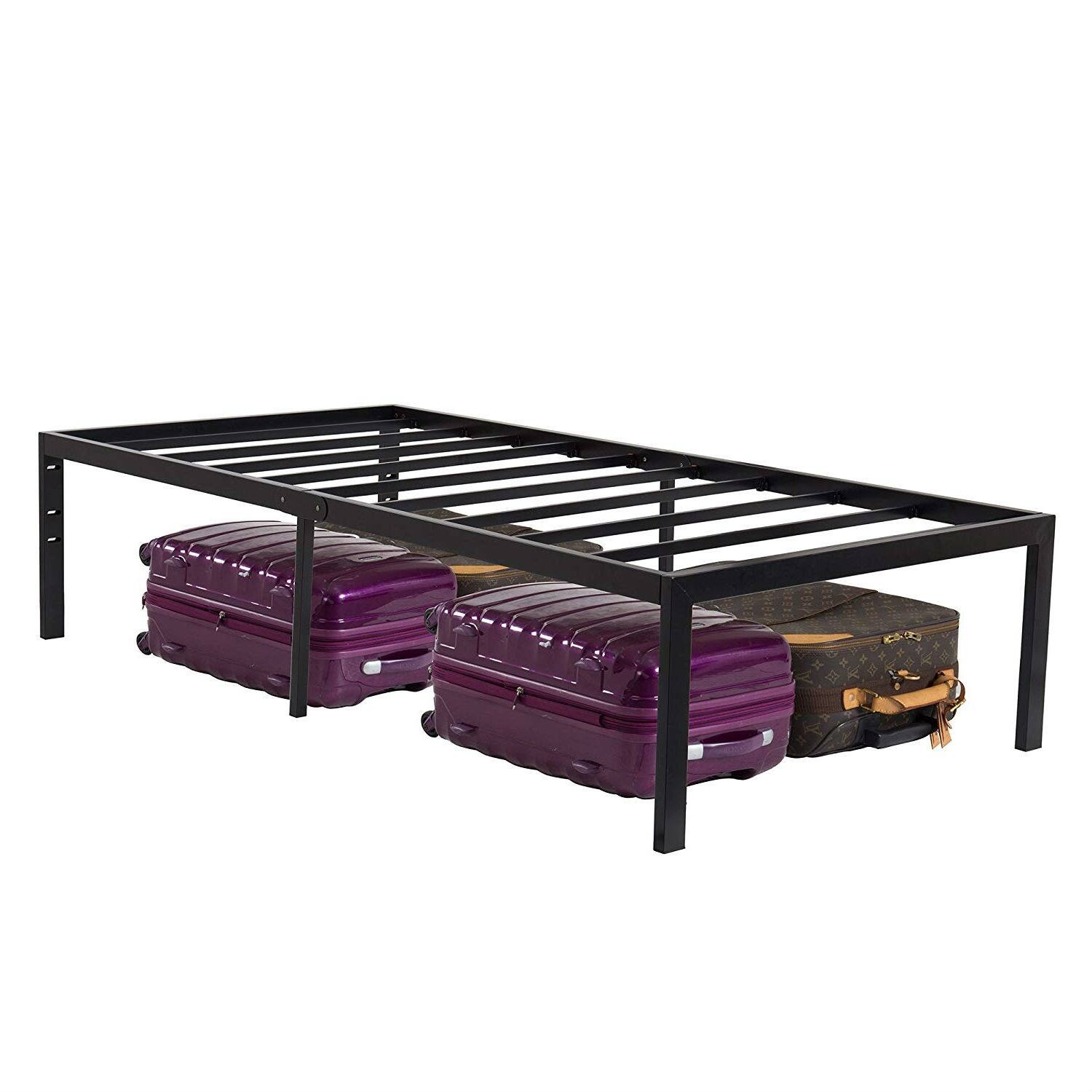 Left. Hivvago - Hivvago Twin 18-inch High Heavy Duty Metal Platform Bed Frame - Black.