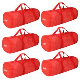 GSE Games & Sports Expert - Large Mesh Sports Equipment Duffel Bag, Scuba Bag with Zipper for Diving Equipment,Gym Gear(,6 Pack) - Red