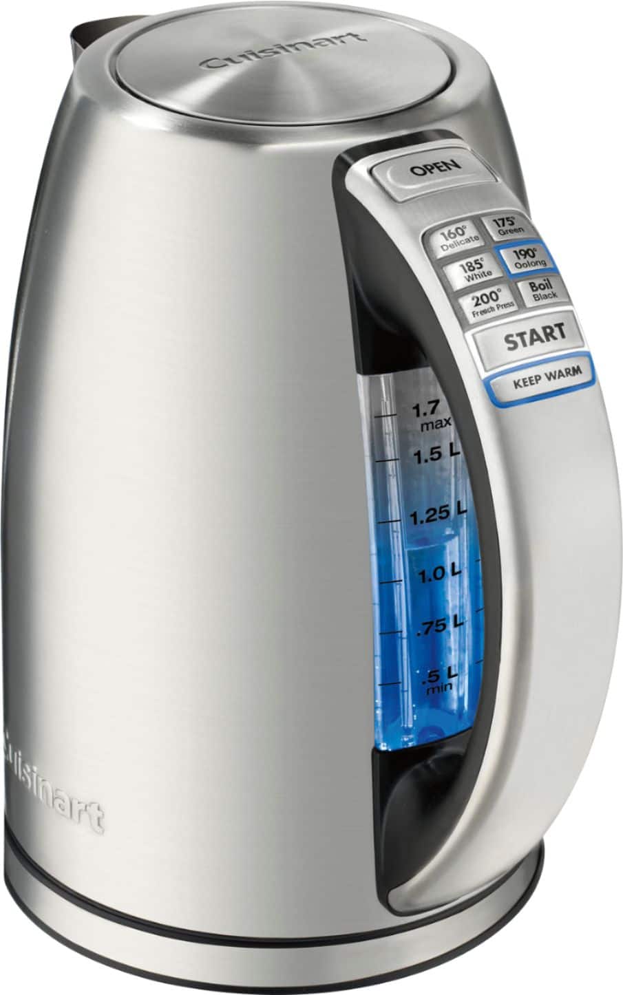 Alt View 11. Cuisinart - PerfecTemp Cordless Electric Kettle - Silver.