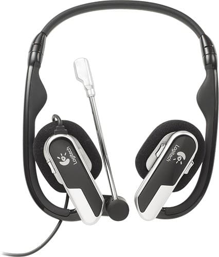 Front Standard. Logitech - Headset - Black/Silver.