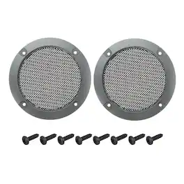 Unique Bargains - 2pcs Speaker Grill Mesh Metal Woofer Guard Protector ABS Frame with Screws for Home Audio Car Speaker - Black Iron Gray