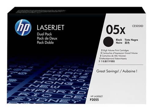 Front Standard. HP - 05X LaserJet Toner Cartridge Twin-Pack - Black.
