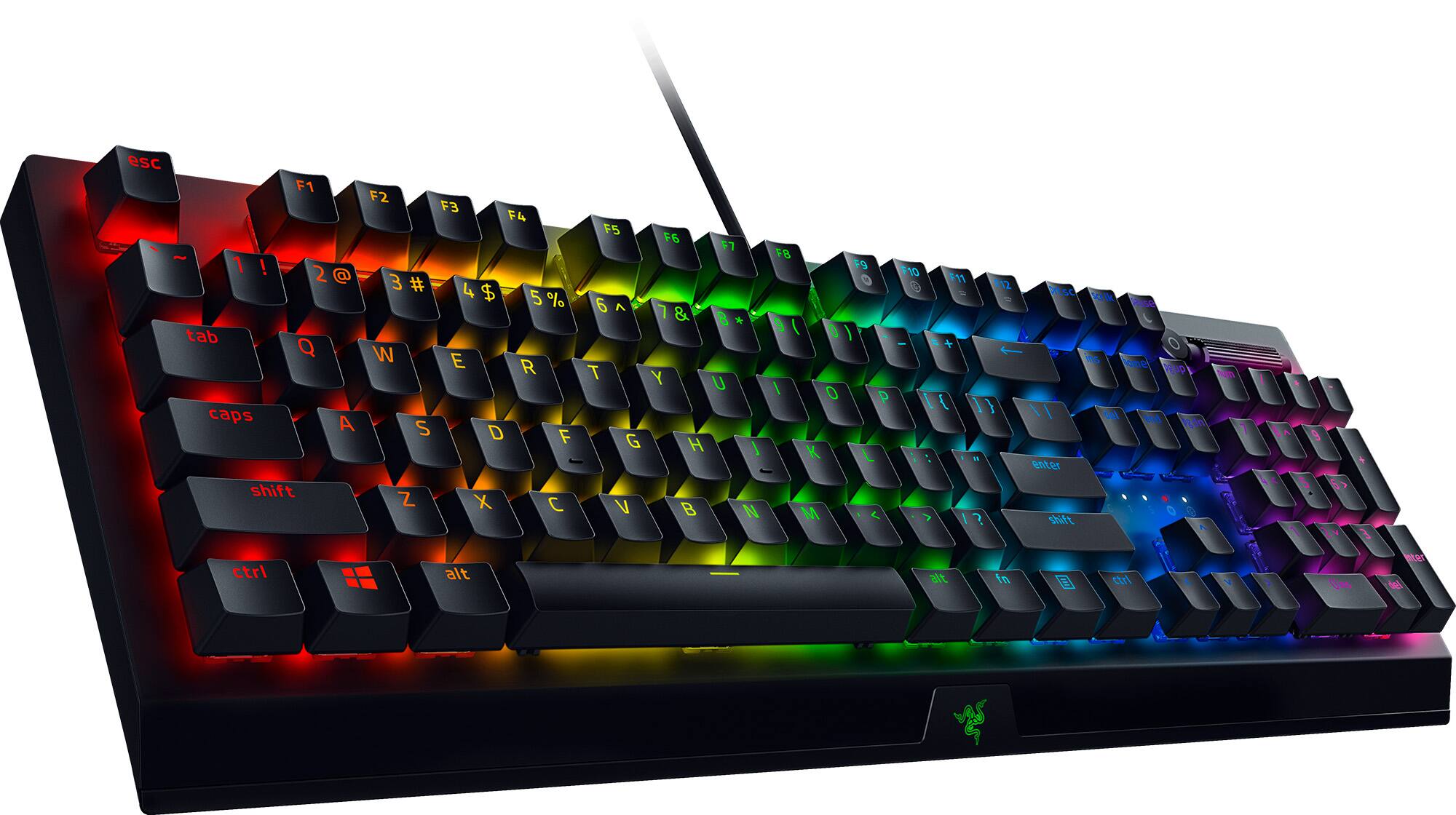 Alt View 11. Razer - Blackwidow V3 Full Size Wired Mechanical Green Clicky Tactile Switch Gaming Keyboard with Chroma RGB Backlighting - Black.