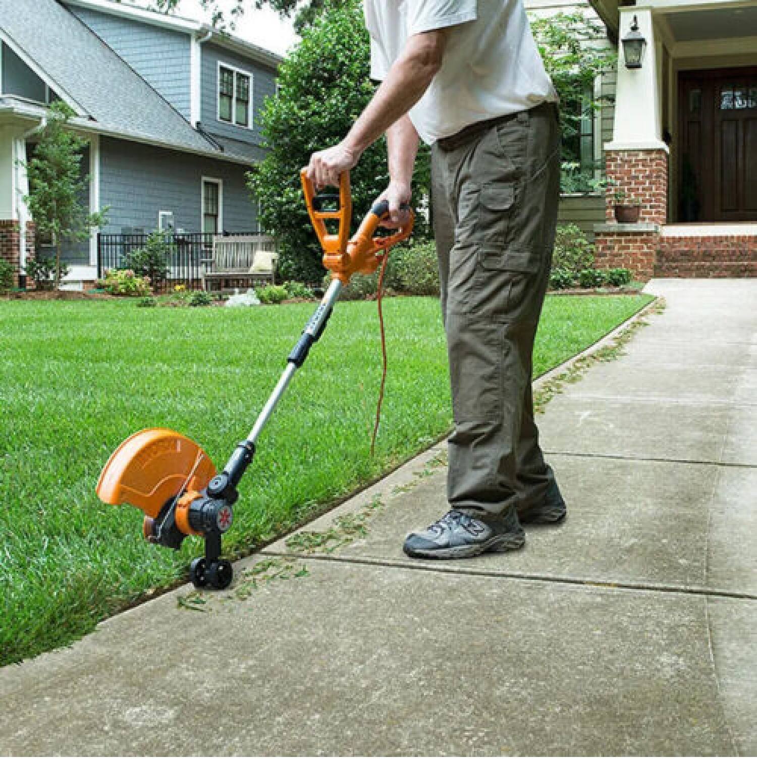 Alt View 13. WORX - WG124 6 Amp 15-Inch Cutting Diameter Electric Straight Shaft Grass Trimmer - Orange.