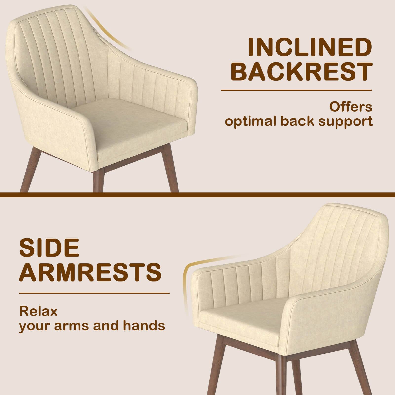 INCLINED BACKREST  
Offers optimal back support  

SIDE ARMRESTS  
Relax your arms and hands