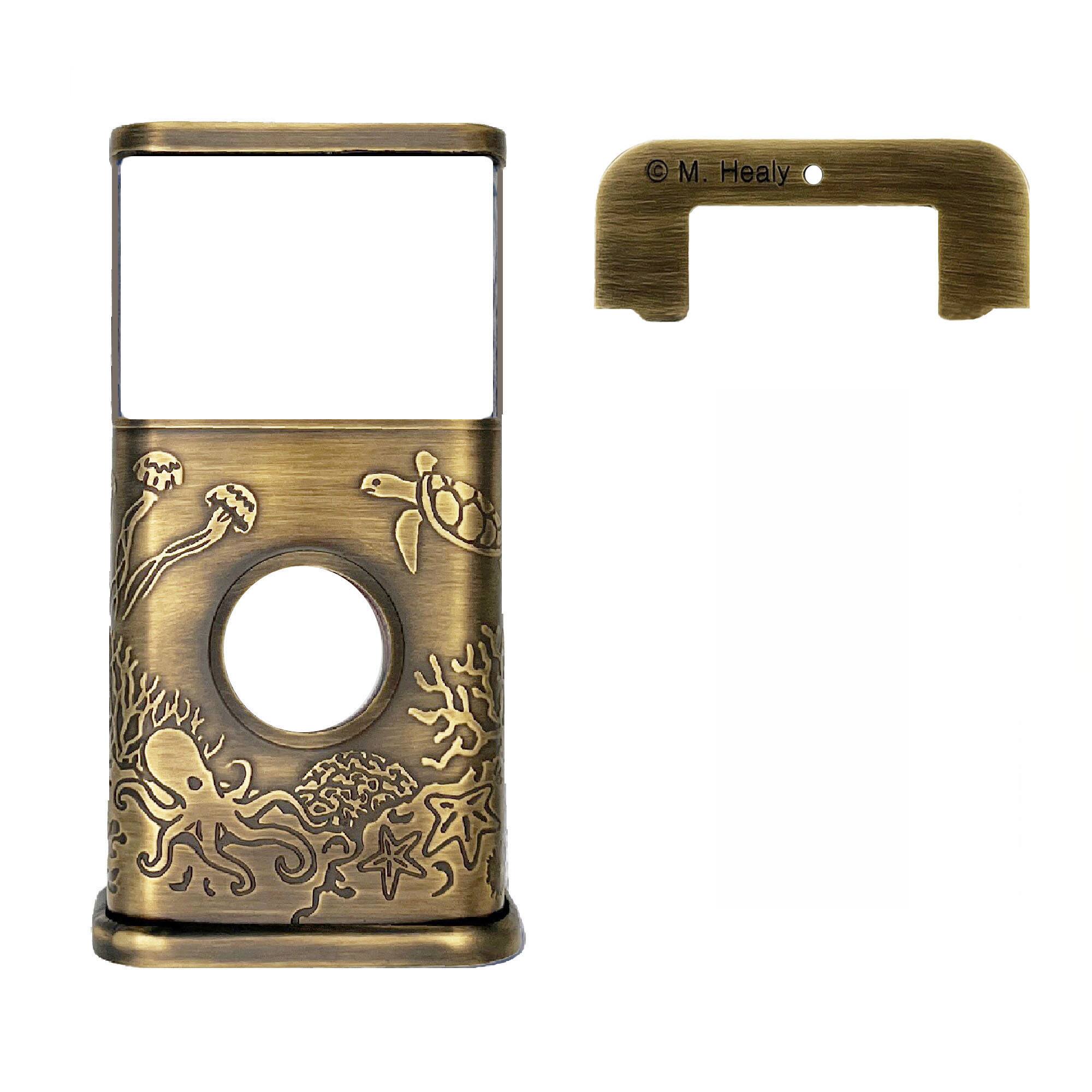 Back. Michael Healy - Coastal Video Doorbell Cover (Ring Battery Doorbell 2024 Release) - Antique Brass.