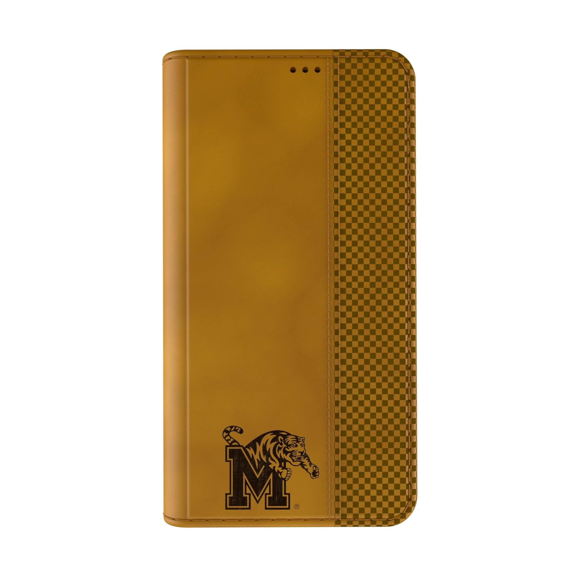 Alt View 1. Keyscaper - Memphis Tigers Burn Folio iPhone Case - 16 - Brown.