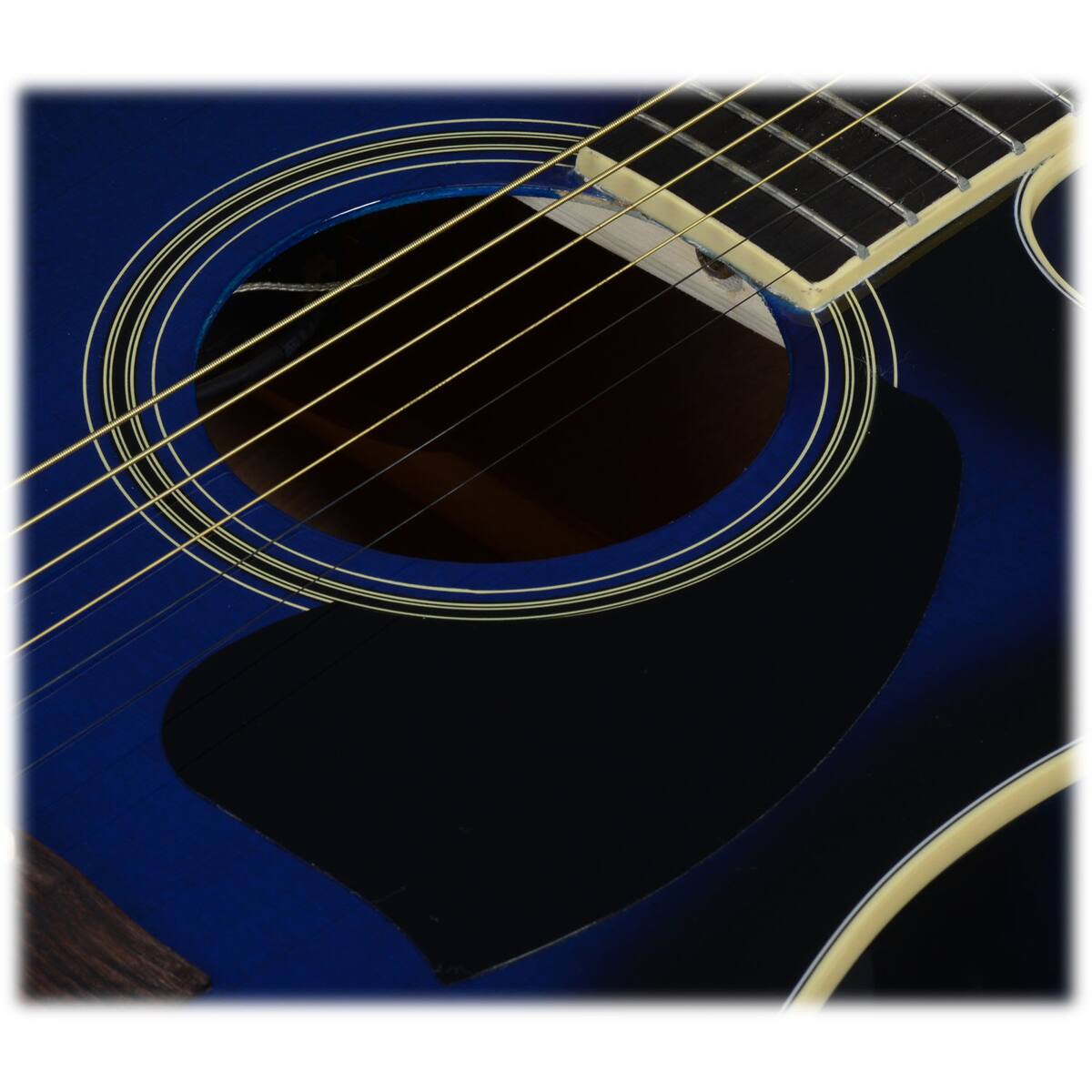 Alt View 9. Ibanez - Ibanez Performance PF15ECE Performance Dreadnought Acoustic Electric Guitar, Rosewood Fretboard, Transparent Blue.