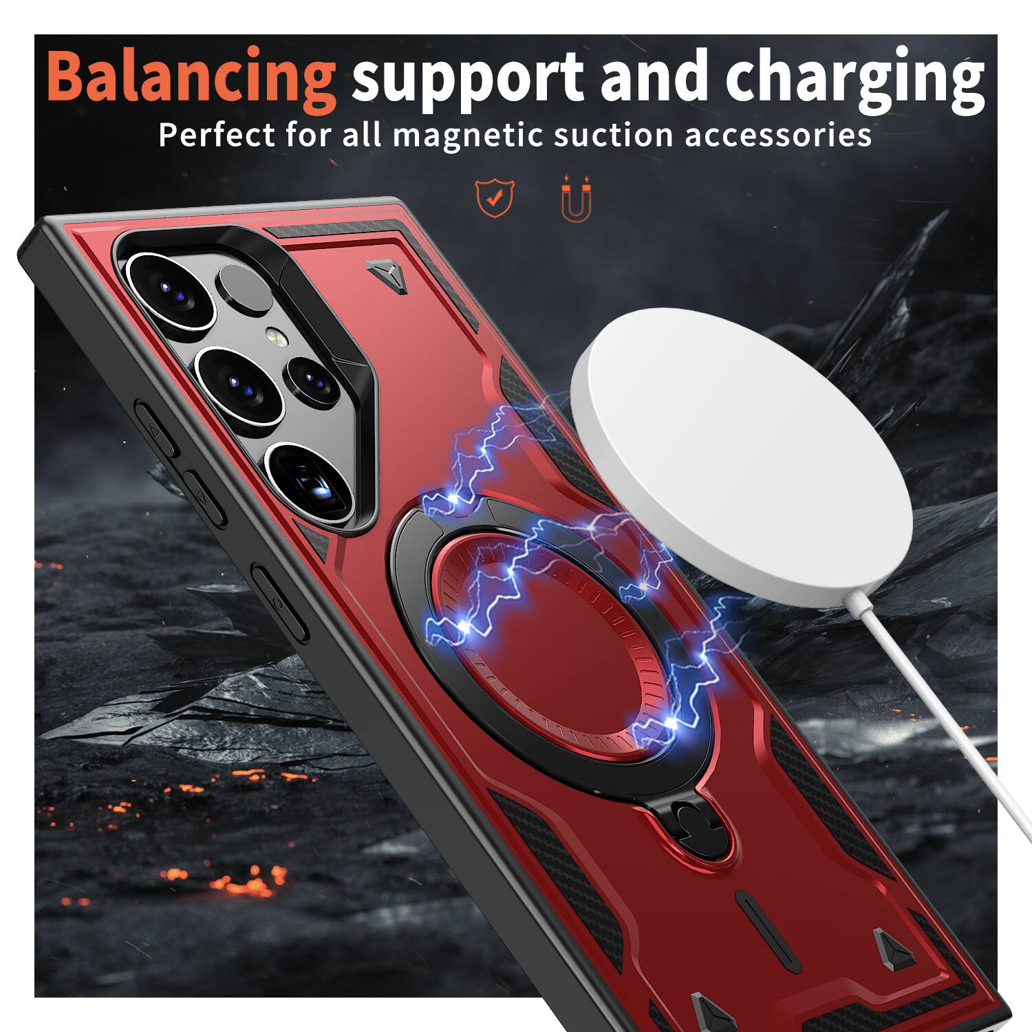 Balancing support and charging  
Perfect for all magnetic suction accessories