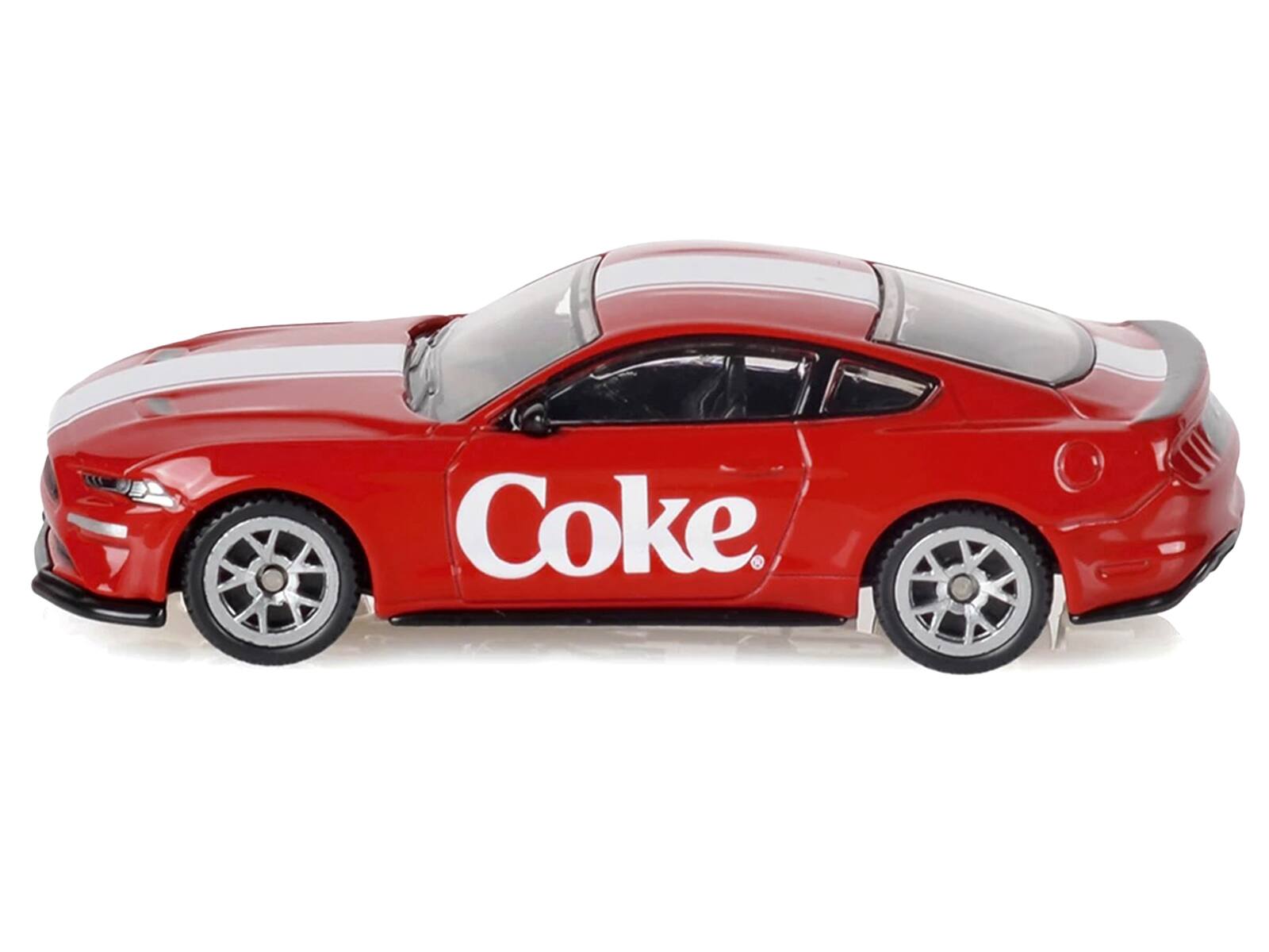 Alt View 1. Motorcity Classics - 2018 Ford Mustang GT "Coca-Cola" Red with White Stripes 1/64 Diecast Model by Motorcity Classics - Multicolor.