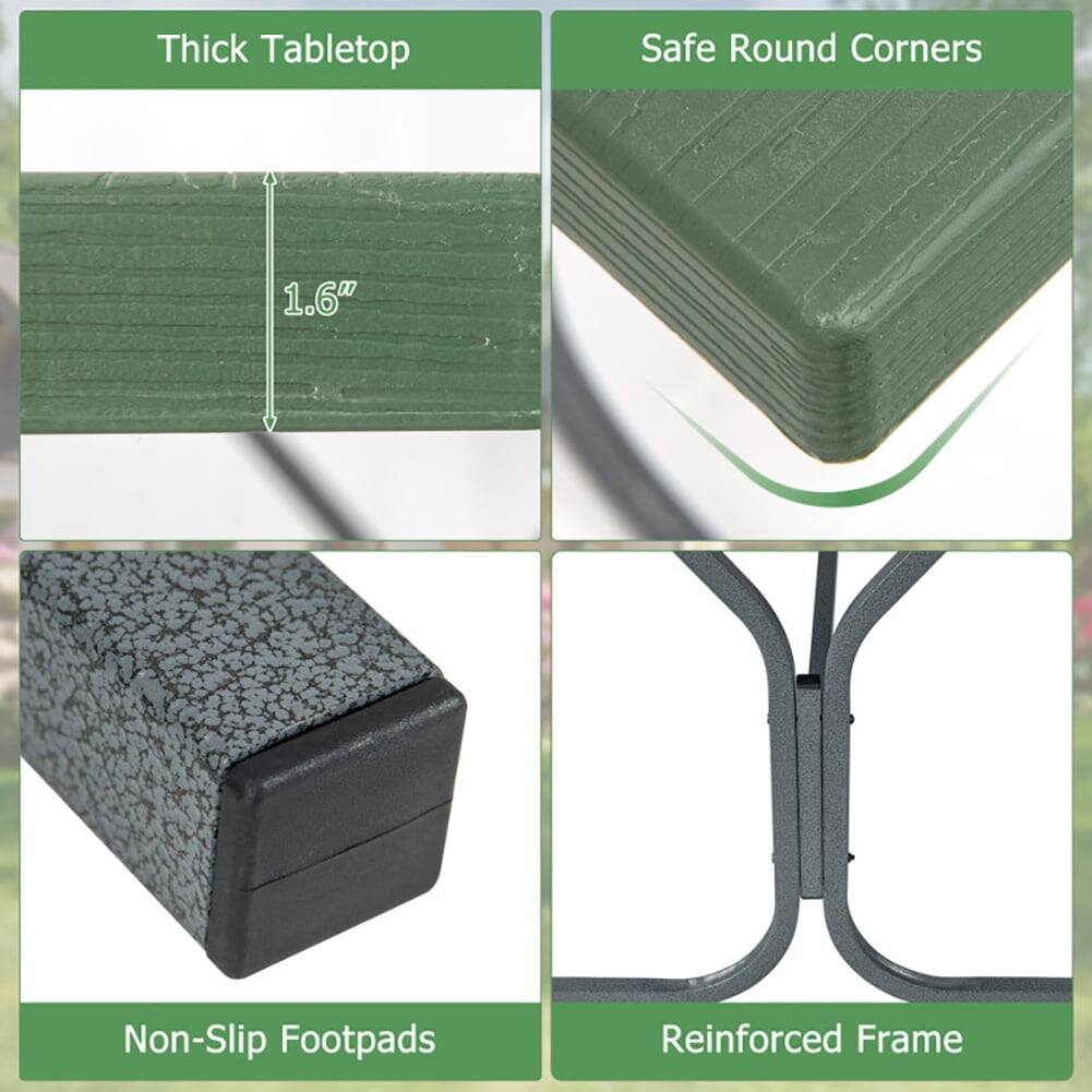 Thick Tabletop Safe Round Corners 1.6" Non-Slip Footpads Reinforced Frame