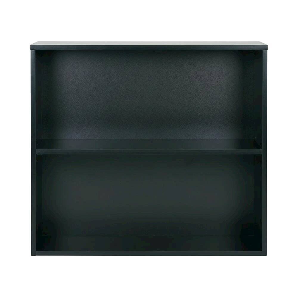 Angle. FurniFact - Black 2-Shelf Bookcase with Metal Frame and Laminate Shelves - Black.
