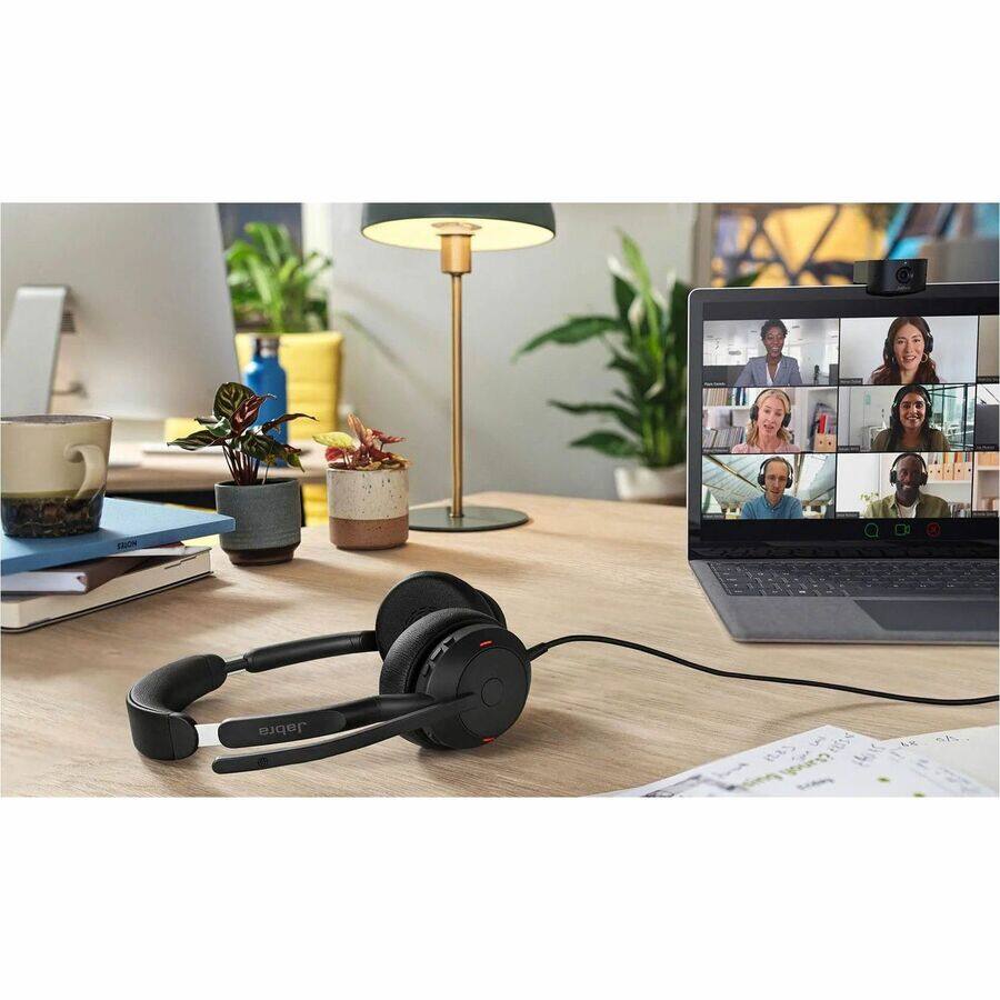 Alt View 5. Jabra - Jabra Evolve2 50 Headset - Microsoft Teams Certification - Stereo - USB Type C, USB Type A - Wired/Wireless - Bluetooth - Blue.