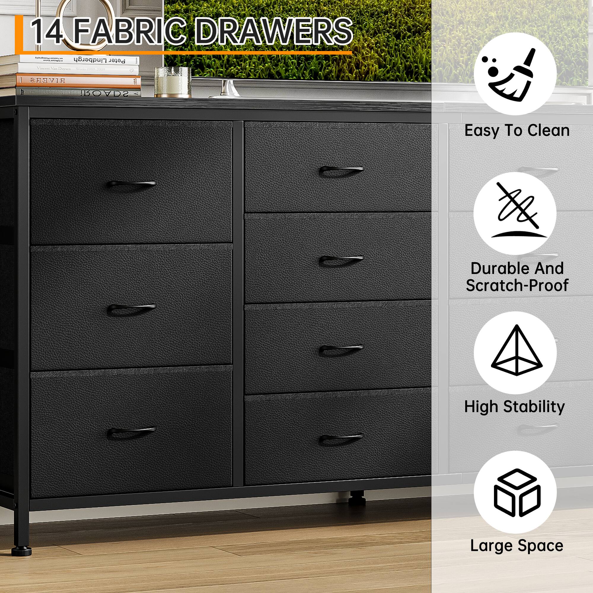 14 FABRIC DRAWERS

- Easy To Clean
- Durable And Scratch-Proof
- High Stability
- Large Space