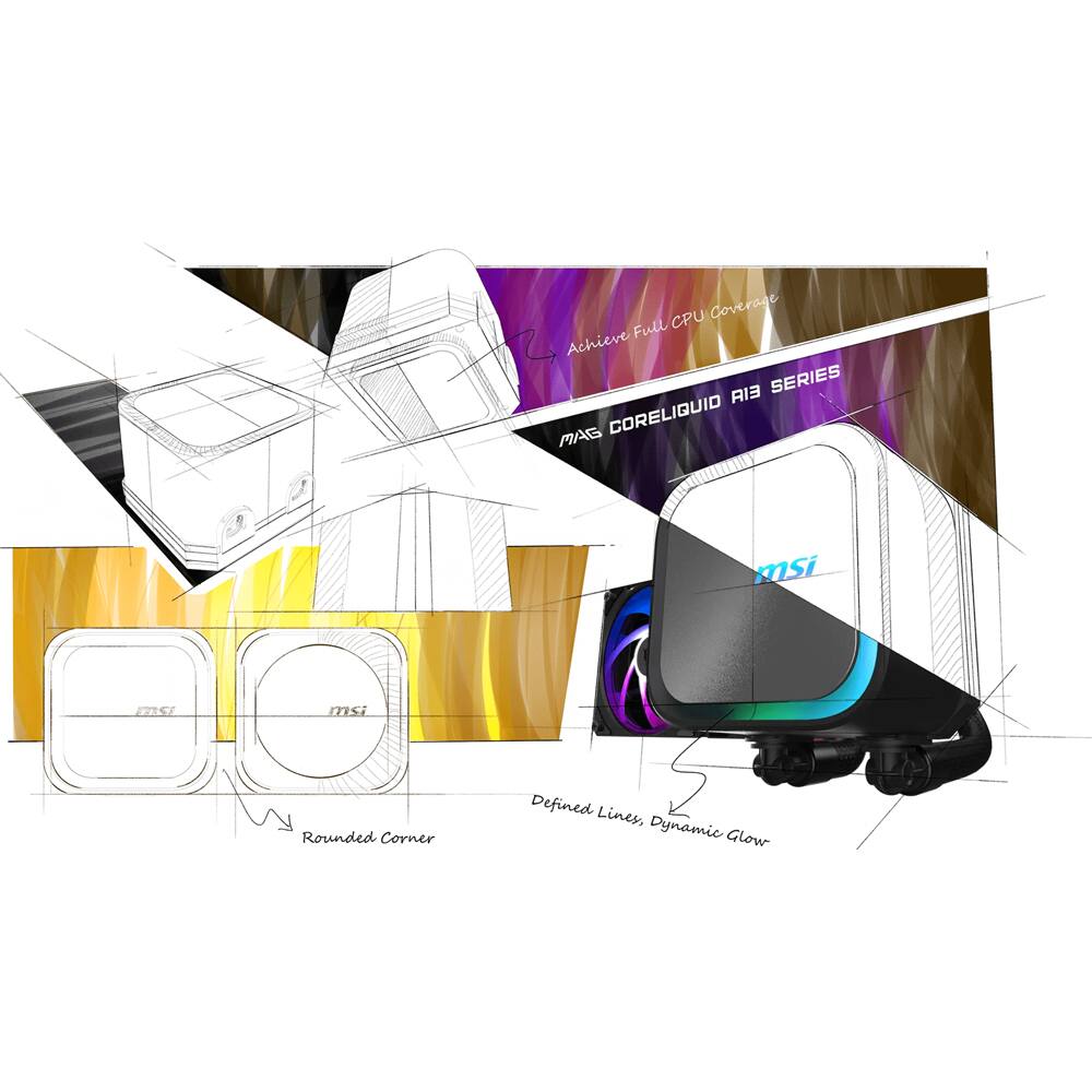 - Achieve Full CPU Coverage
- CORELIQUID A13 SERIES
- Rounded Corner
- Defined Lines, Dynamic Glow