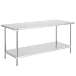 VEVOR - Stainless Steel Prep Table, 30 x 72 x 34 Inch, 920 lbs Load Capacity, Heavy Duty Metal Worktable - Silver