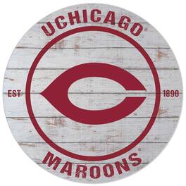 Jardine - UChicago Maroons 20'' x 20'' Indoor/Outdoor Weathered Circle Sign - White