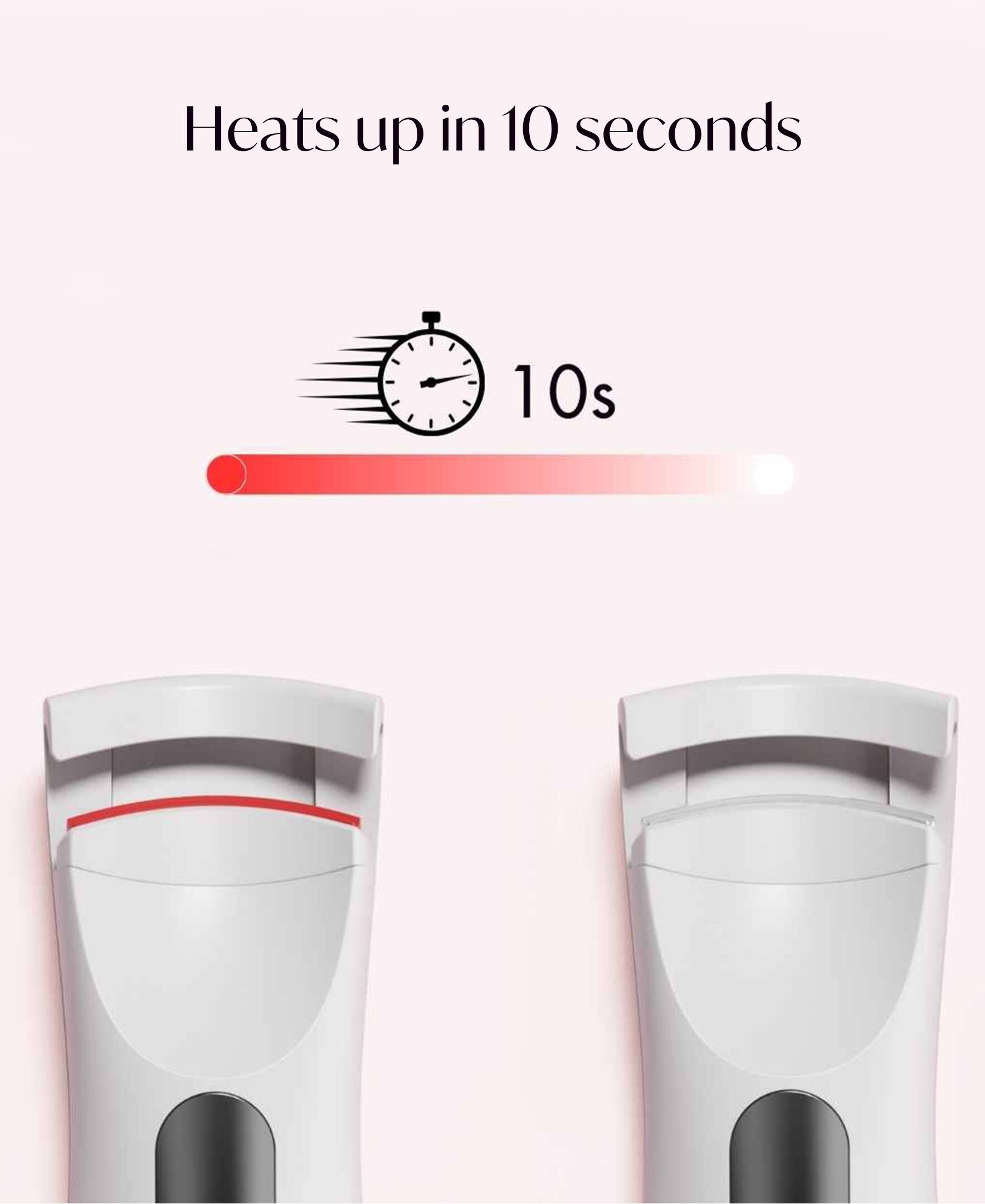 Heats up in 10 seconds  
10s