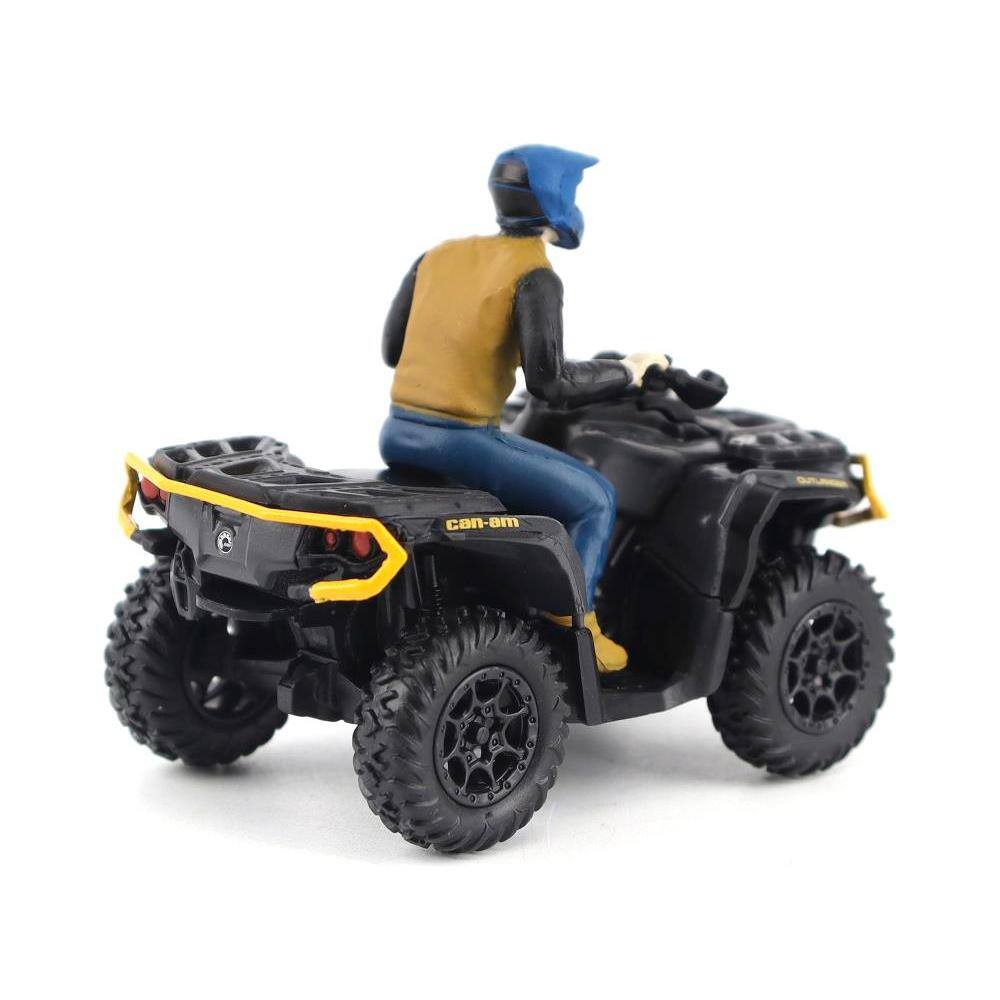 Left. BRP Models - Can-Am Outlander XT-P 1000R ATV Iron Gray and Neo Yellow with Driver Figure 1/32 Diecast Model by BRP Models - Gray and Neo Yellow.