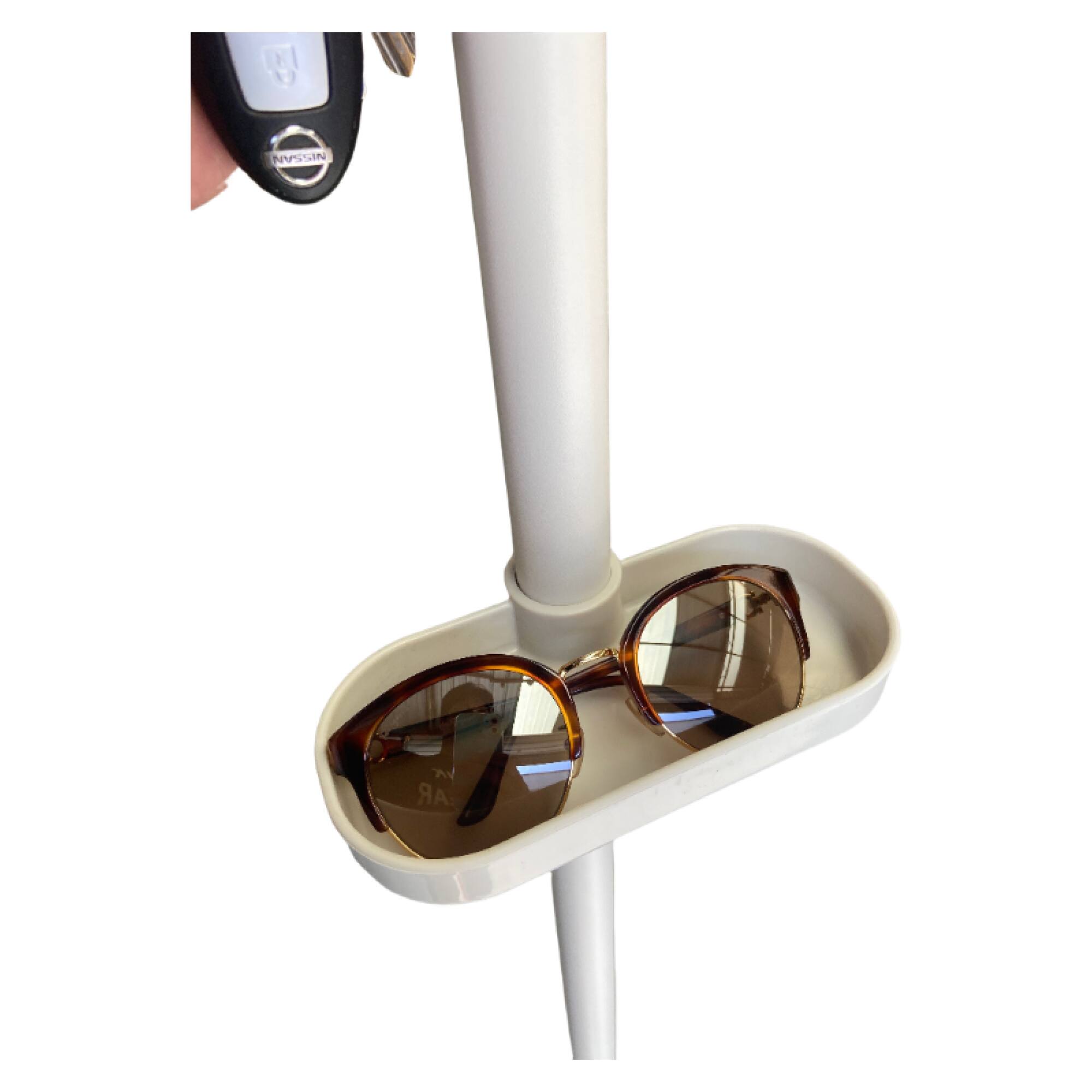 Back. GOODSILO - Adjustable Tension Pole Laundry Drying Rack with Rotating Hooks for Vertical Space Organization in Home and Balcony - White.