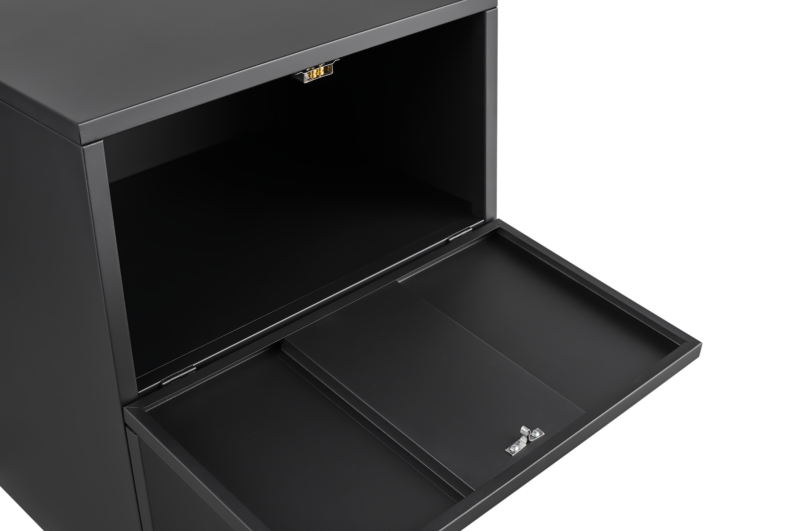 Alt View 4. Spaco - Black Steel Copier Printer Stand, 2-Door Locking Wheels  for Home Office - Black.