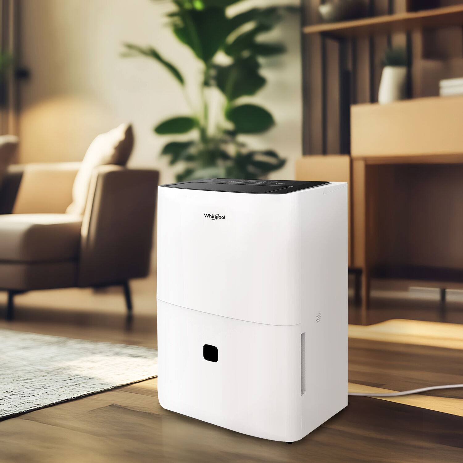 Alt View 5. Whirlpool - 50 Pint 3000 Sq. Ft 14.8 quart Energy Star Certified Dehumidifier in White - White.