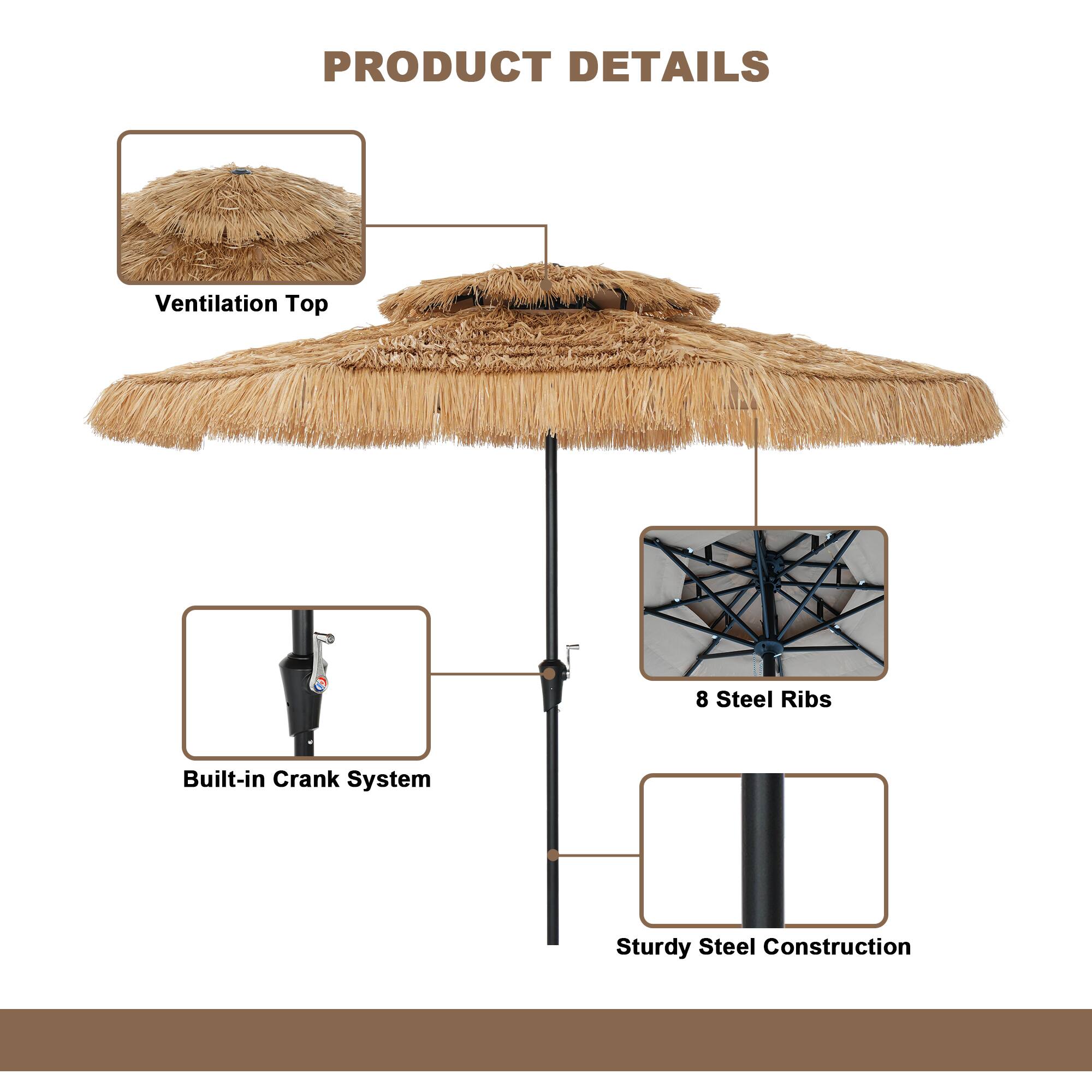 PRODUCT DETAILS

- Ventilation Top
- 8 Steel Ribs
- Built-in Crank System
- Sturdy Steel Construction
