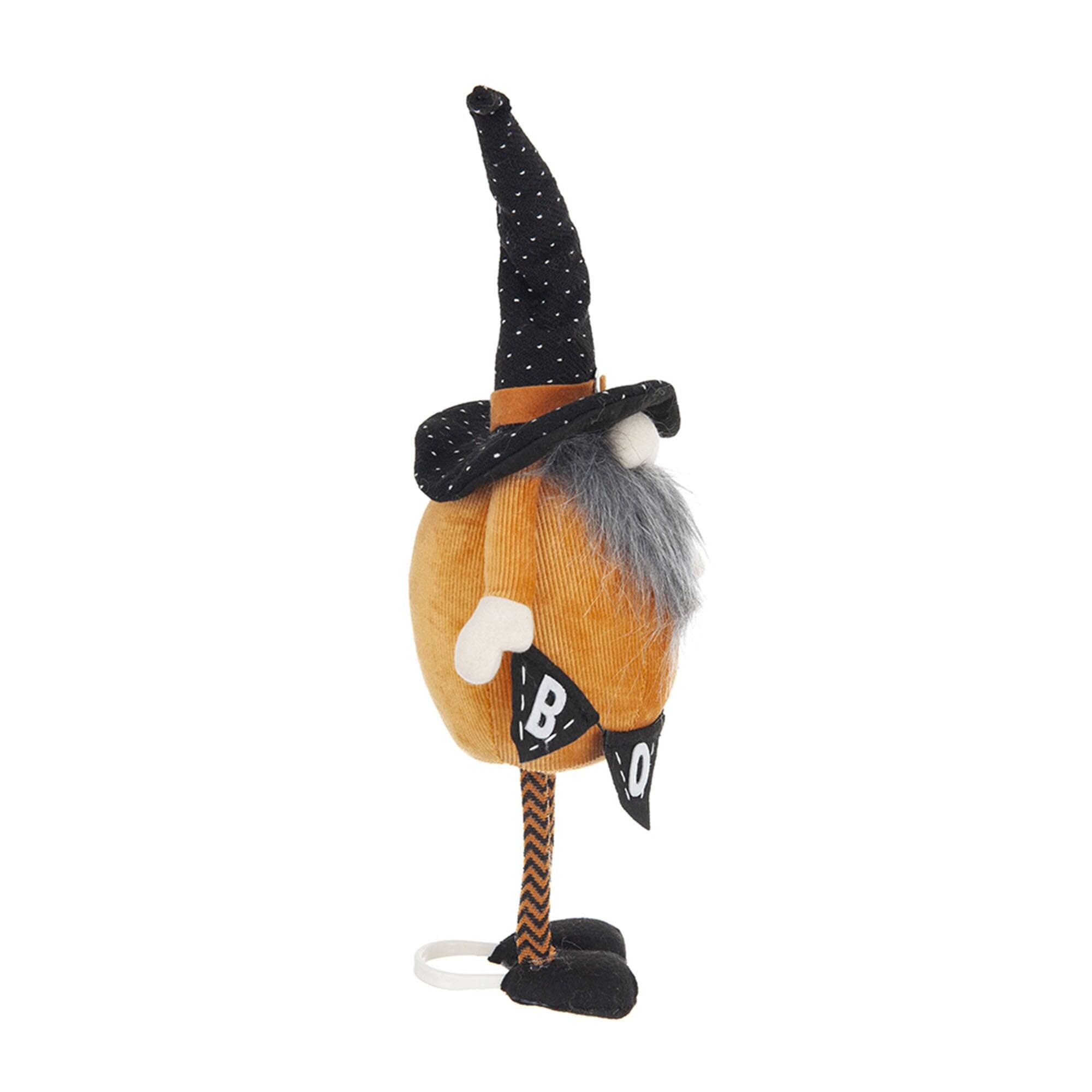 Alt View 5. Boyel Living - Halloween Decorating Fabric Standing Orange Gnome with BOO Banner - Black,Orange,White.