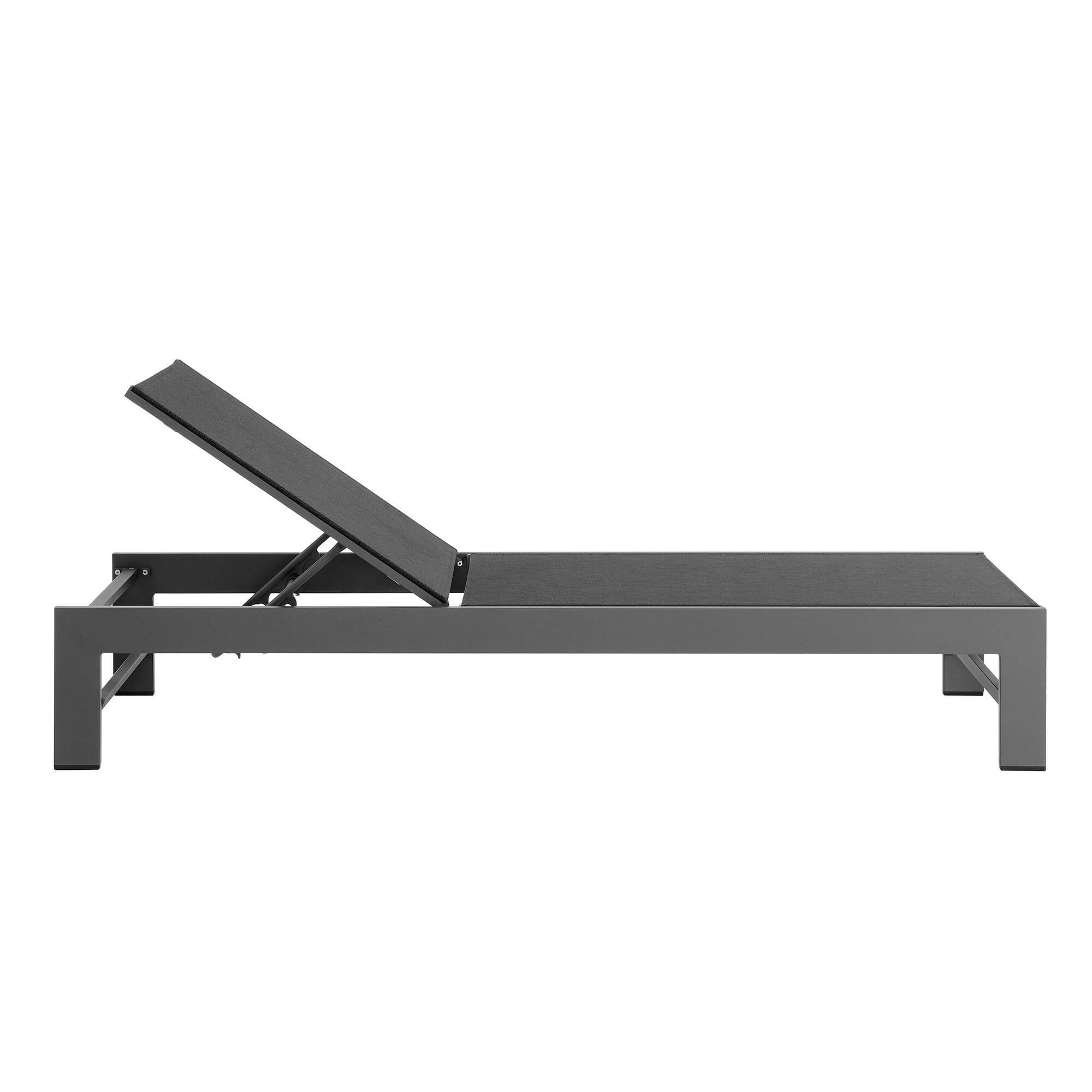 Alt View 3. Modway - Tahoe Outdoor Patio Mesh and Aluminum Chaise Lounge by Modway - Gray.