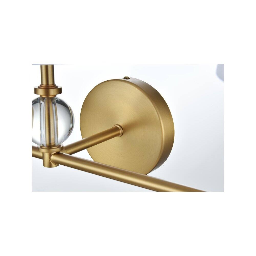 Back. Living District - Bethany 27 inch Wall Sconce in Satin Gold - Satin Gold And White.