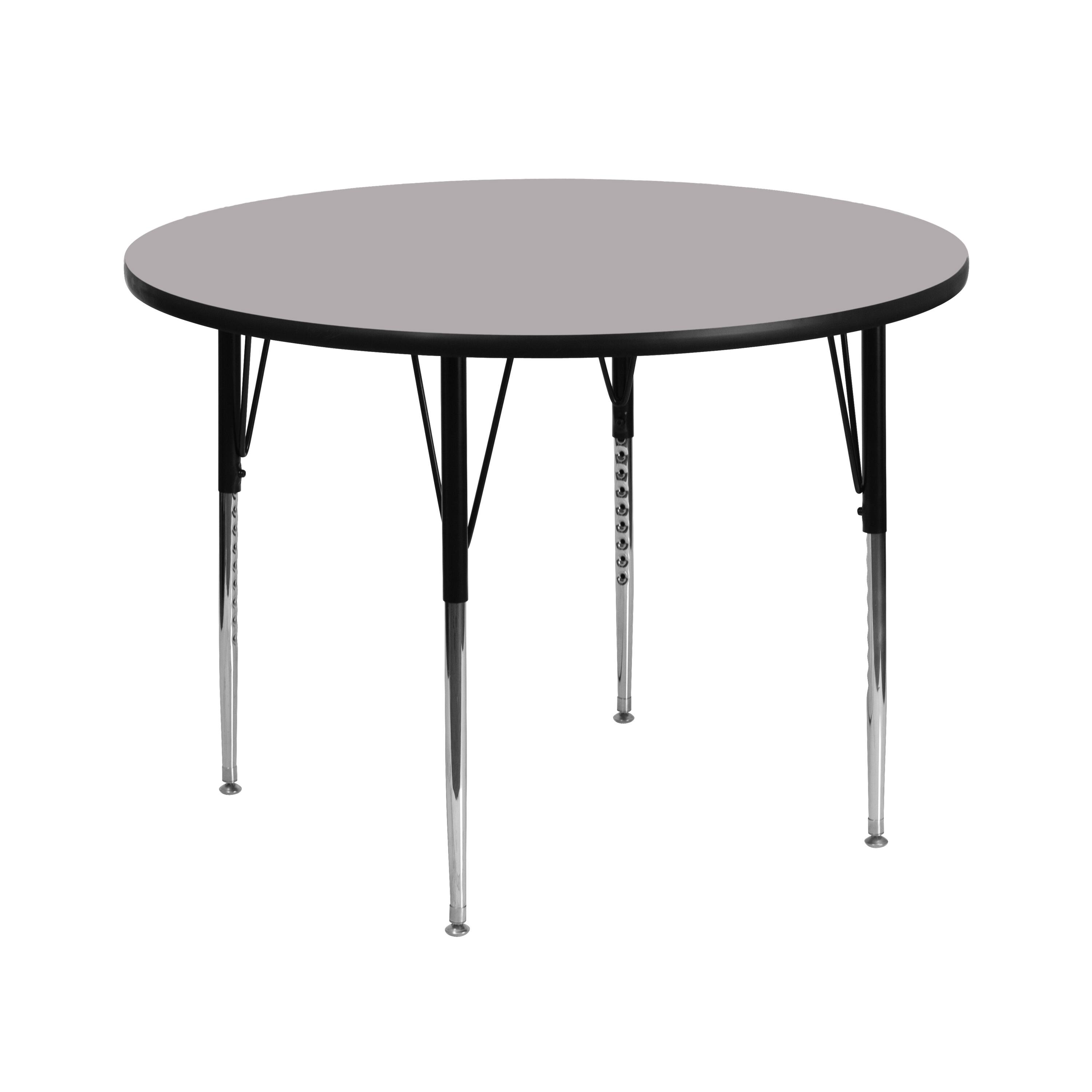 Flash Furniture - Wren 42'' Round Grey Thermal Laminate Activity Table - Standard Height Adjustable Legs - Gray price history on PriceWatchPro