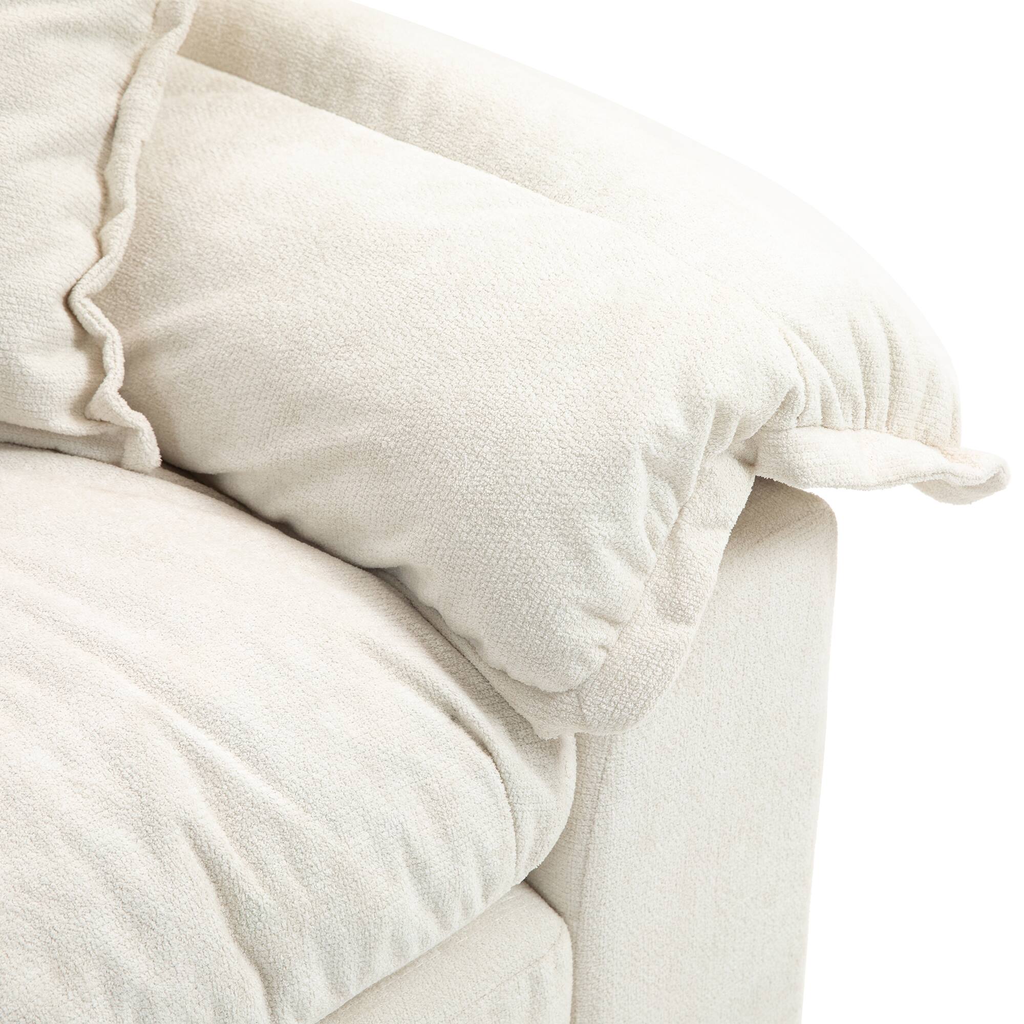 Alt View 9. Tiramisubest - 84"Chenille Sofa,Loveseat Deep Seat Sofa Couch with Pillows & Memory Foam for Living Room,Apartment,Office Lounge-Beige - Beige.