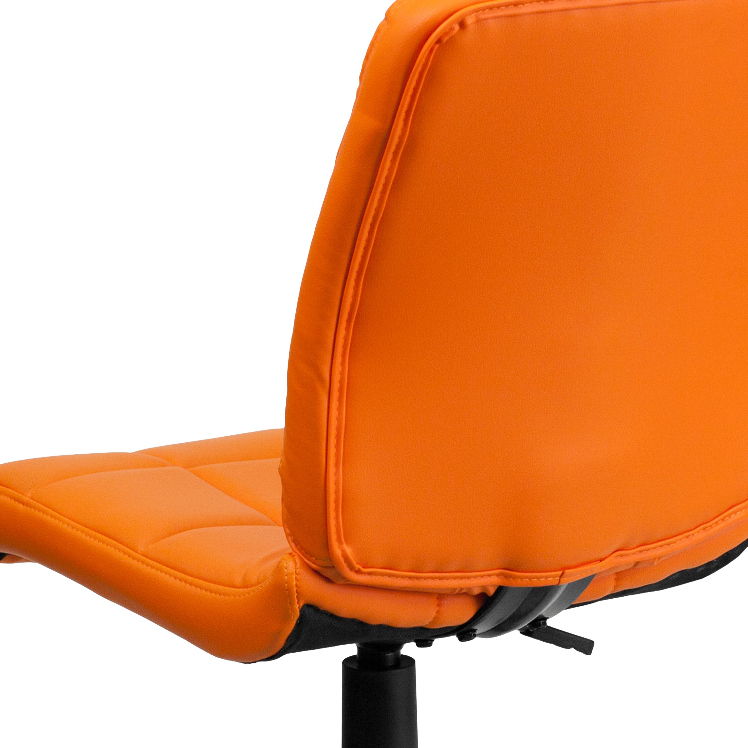 Alt View 8. Emma + Oliver - Mid-Back Quilted Vinyl Swivel Task Office Chair - Orange.
