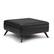 Front. Simpli Home - Owen 36 inch Wide Square Coffee Table Storage Ottoman in Distressed Black Vegan Leather - Distressed Black.
