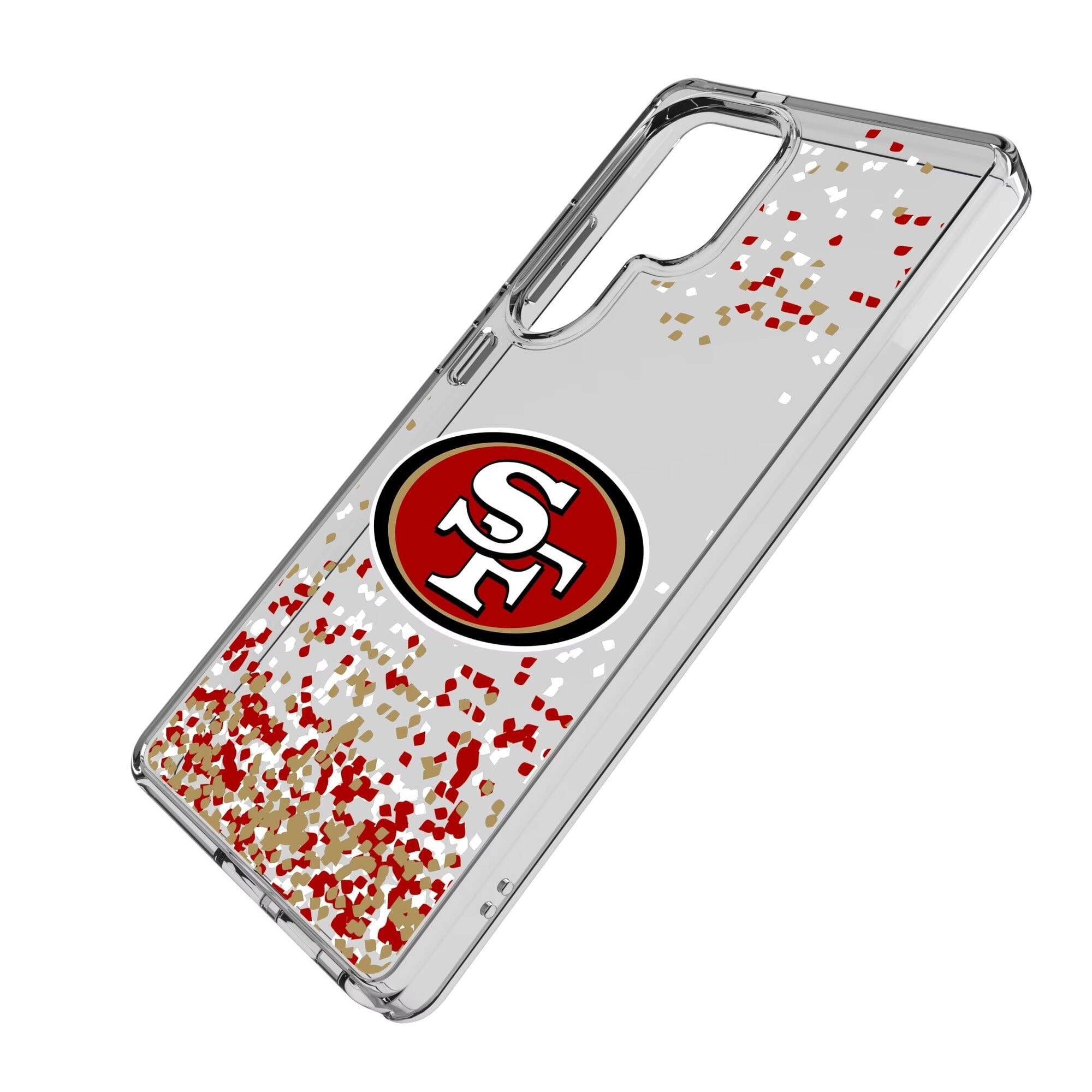Alt View 1. Keyscaper - San Francisco 49ers Galaxy Clear Case with Confetti Design - S23 Ultra - Multicolor.