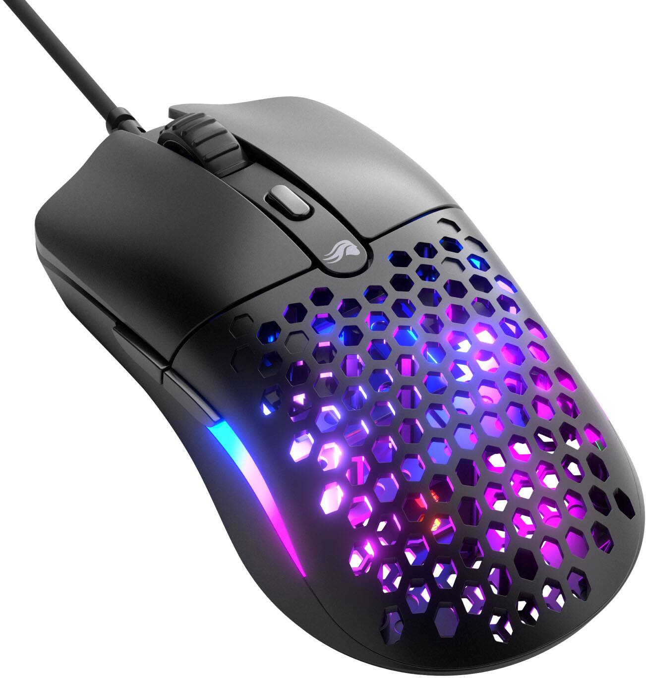 Alt View 4. Glorious - Model O Eternal Lightweight Wired Optical Gaming Mouse with Dual-Zone RGB Lighting - Matte Black.