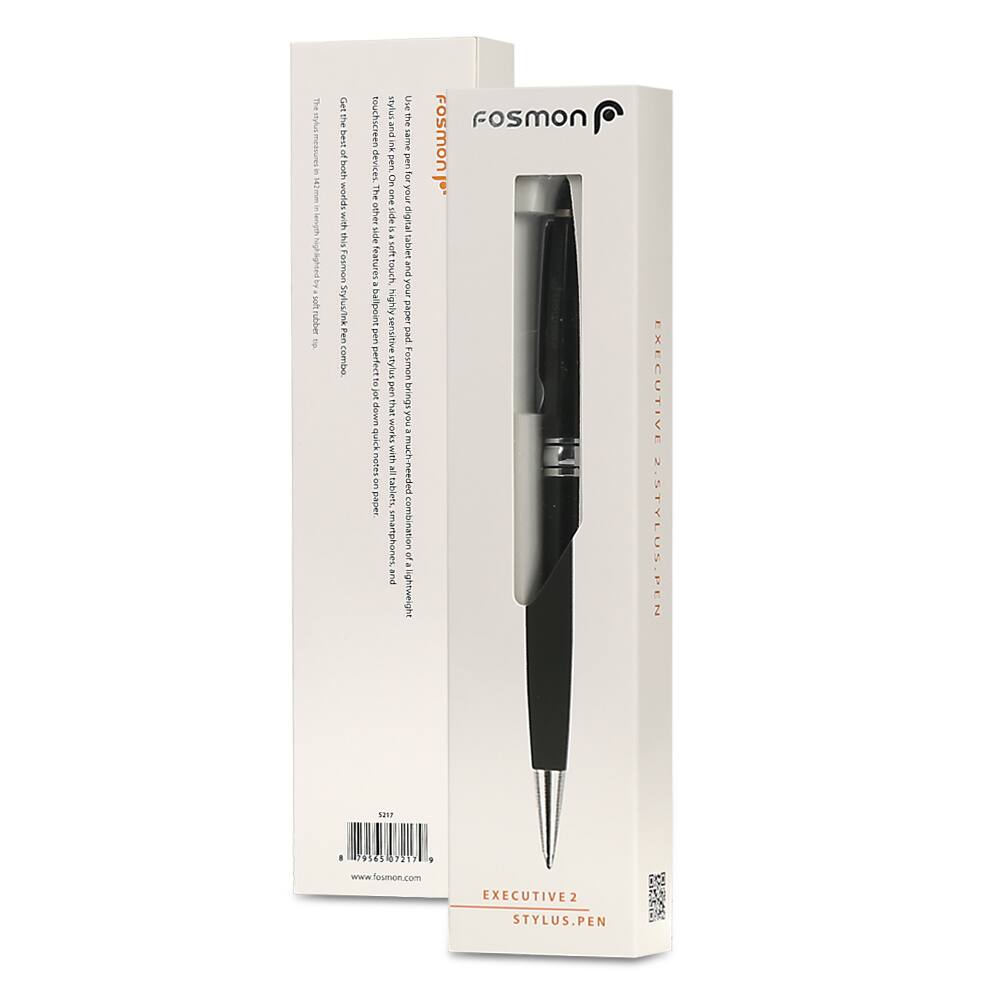 The one you need is the Fosmon Executive 2 Stylus Pen. It's a highly versatile combination of a lightweight digital stylus and a ballpoint pen. It's perfect for use on paper, smartphones, and tablets. Get the best of both worlds with Fosmon.