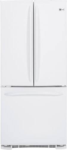 Front Standard. GE - Profile 19.5 Cu. Ft. Frost-Free French Door Refrigerator - White.