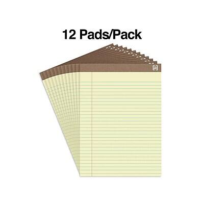 Alt View 1. TRU RED - Notepads, 8.5" x 11.75", Wide Ruled, Canary, 50 Sheets/Pad, Dozen Pads/Pack - Yellow.