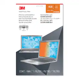 3M - GF156W9B Gold Frameless Privacy Filter for 15.6 in. Widescreen Laptop - Gold/Reversible to Glossy Black