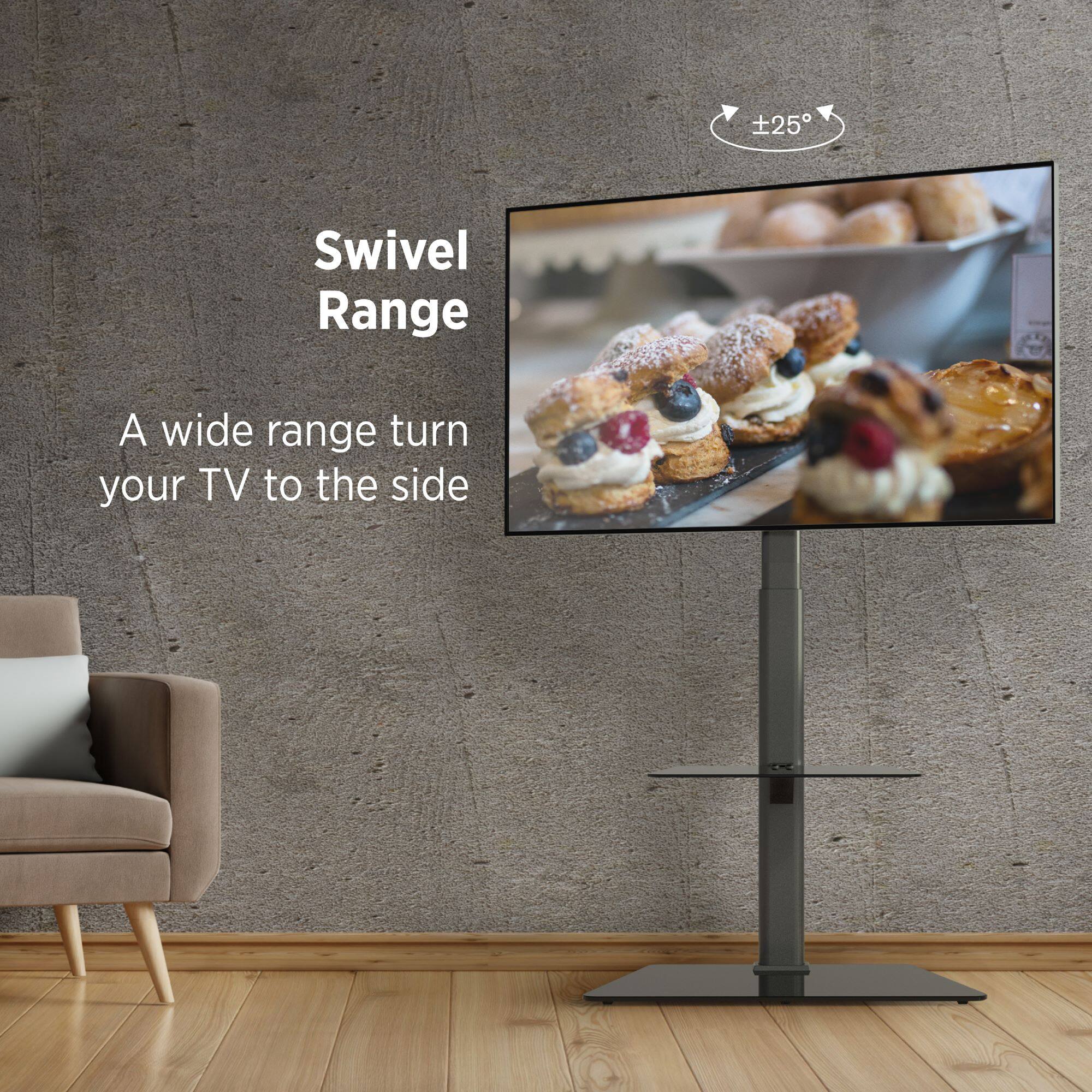Swivel Range

A wide range turn your TV to the side

±25°