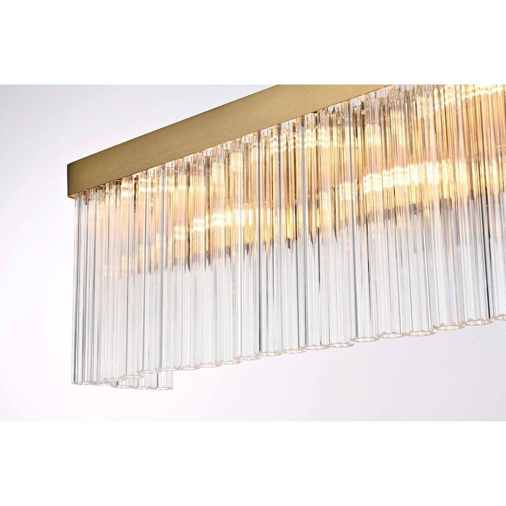 Alt View 2. Elegant Lighting - Harlow 34 inch Wall Sconce in Satin Gold - Satin Gold.