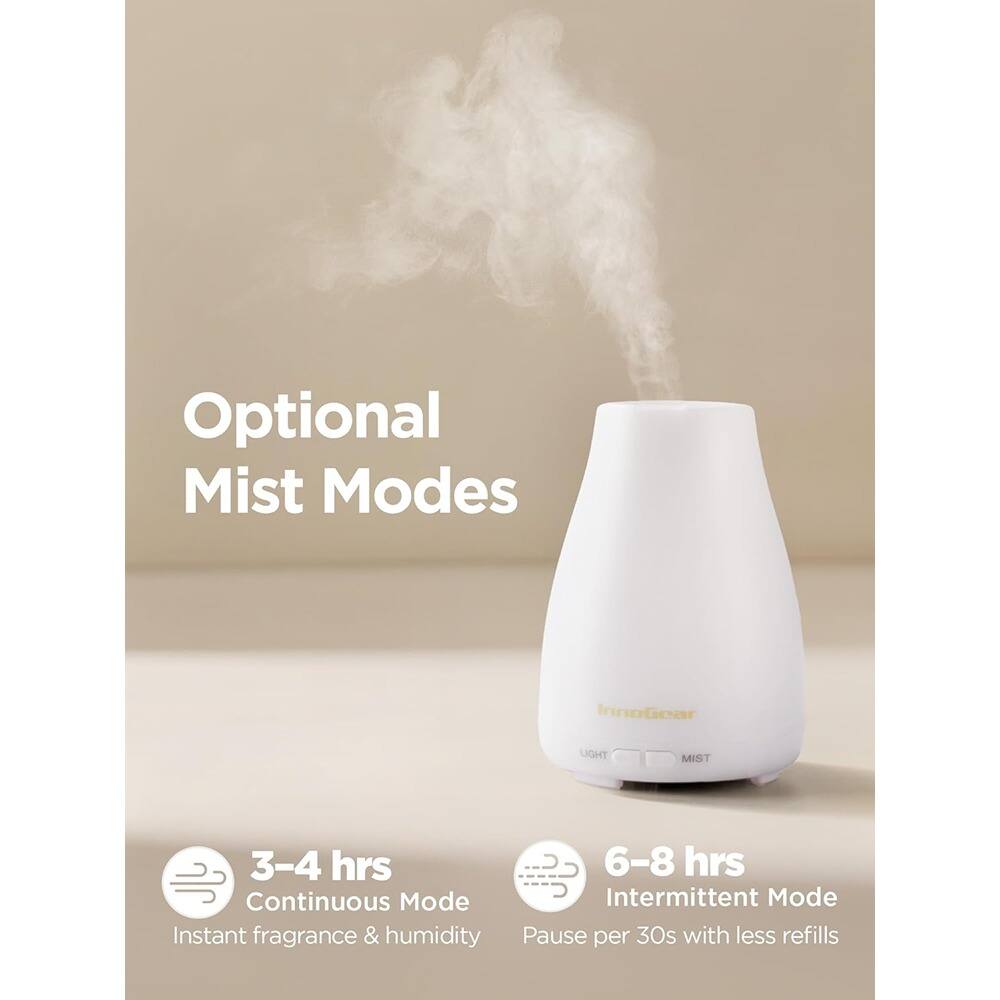 Optional Mist Modes

3-4 hrs  
Continuous Mode  
Instant fragrance & humidity

6-8 hrs  
Intermittent Mode  
Pause per 30s with less refills