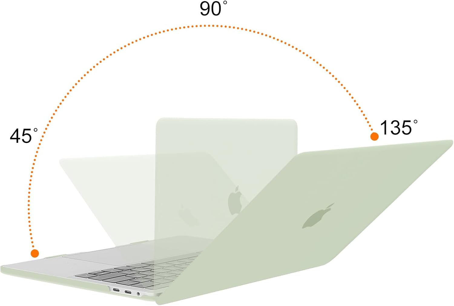 Back. mosiso - MacBook Pro 13" hard shell case with keyboard skins, screen protector and storage bag - Sage Green.