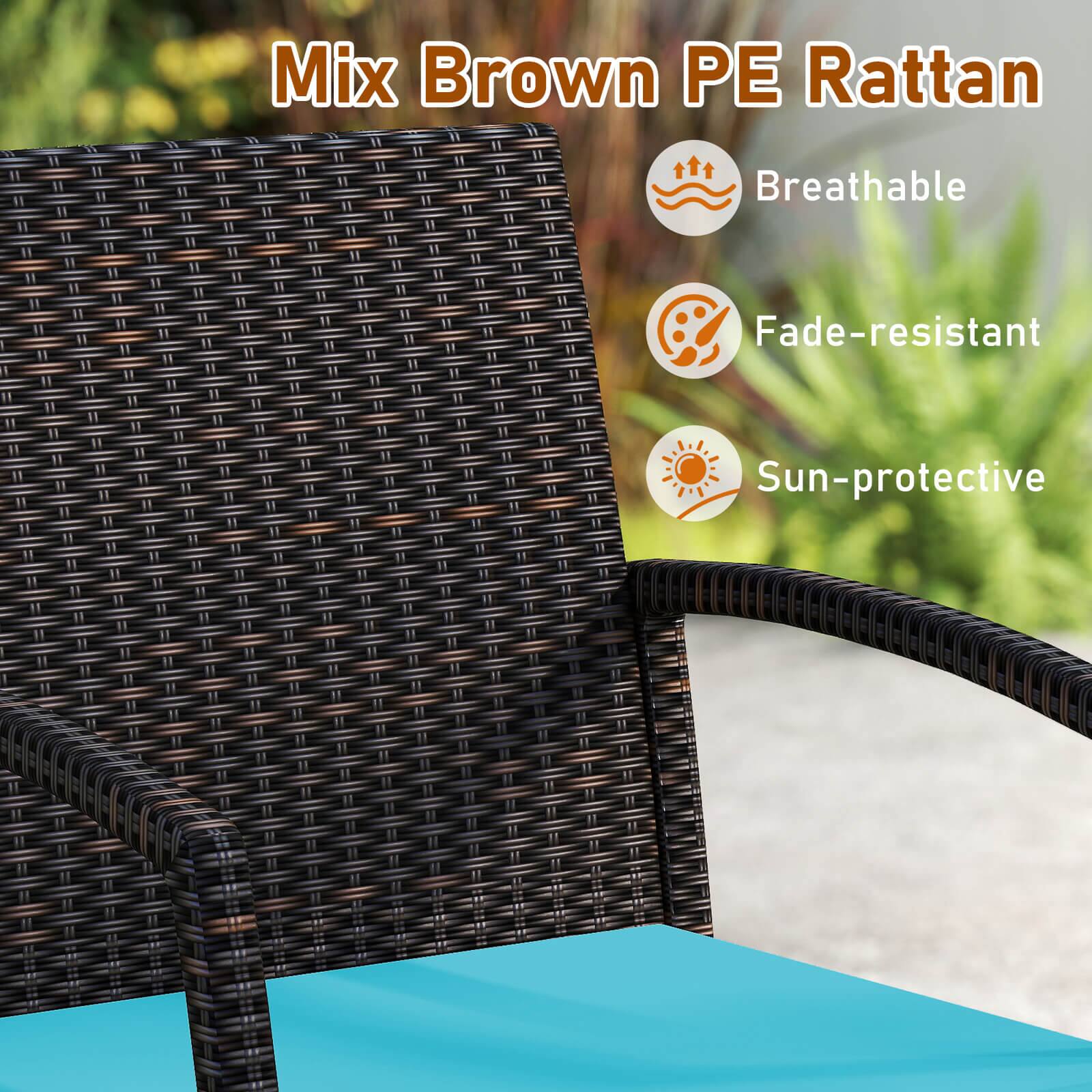 Mix Brown PE Rattan

- Breathable
- Fade-resistant
- Sun-protective