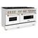 Angle. ZLINE - Autograph 60" Legacy Dual Fuel Range w/ 9 Burners & White & Gold Accents (RAZ-WM-60-G) - Multicolor.