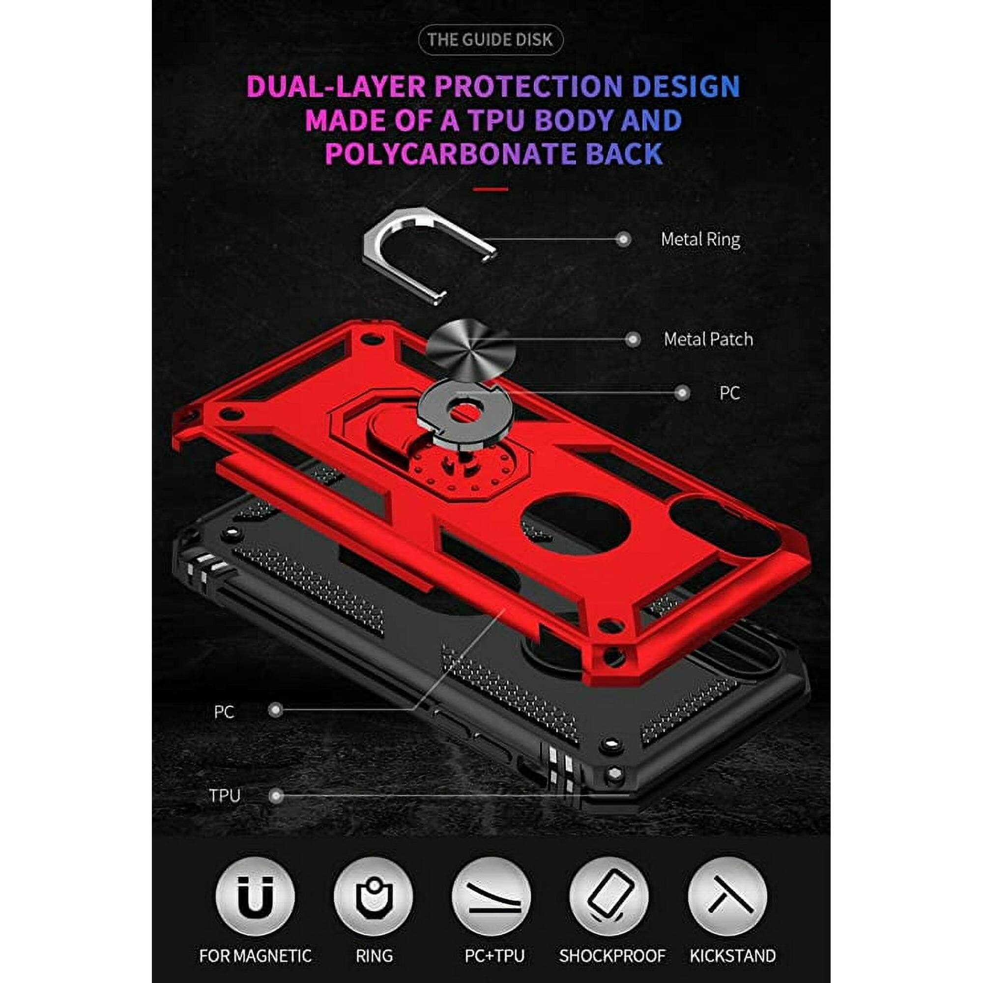THE GUIDE DISK DUAL-LAYER PROTECTION DESIGN MADE OF A TPU BODY AND POLYCARBONATE BACK
Metal Ring
Metal Patch
PC
TPU
FOR MAGNETIC
RING
PC+TPU
SHOCKPROOF
KICKSTAND
