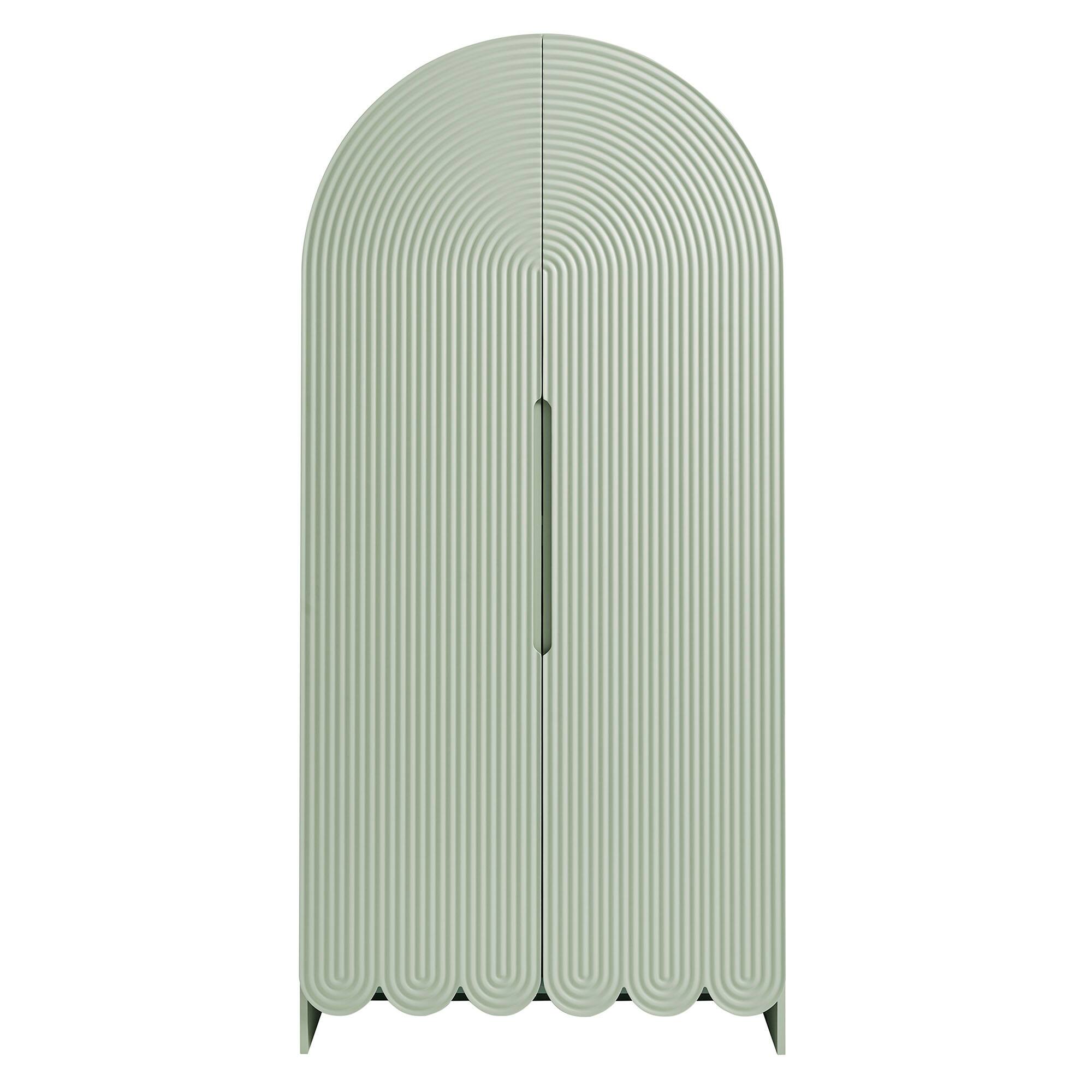 Alt View 4. Modway - Dahlia 78 Inch Fluted and Scalloped Arched Storage Cabinet by Modway - Sage.