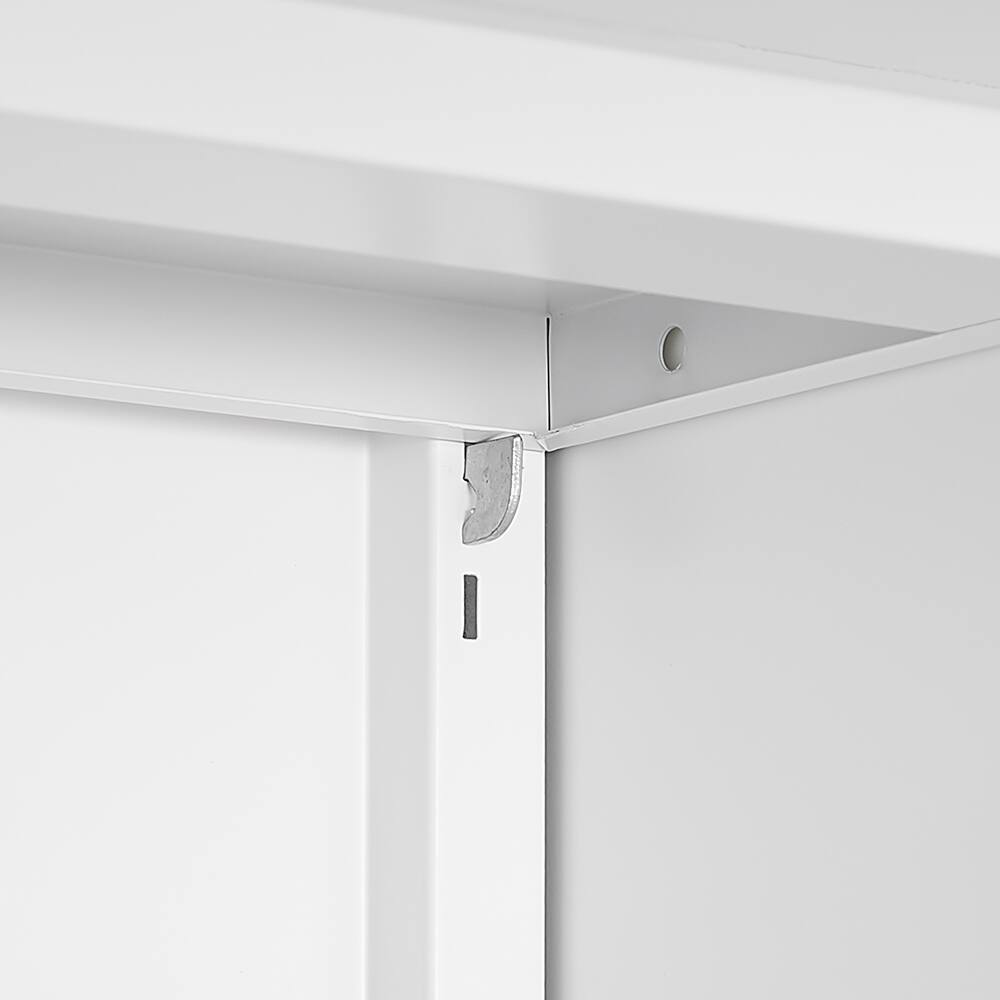 Alt View 5. GOODSILO - Mobile Printer Stand with Storage - Small Space Printer Table File Cabinet on Wheels for Home Office - White.